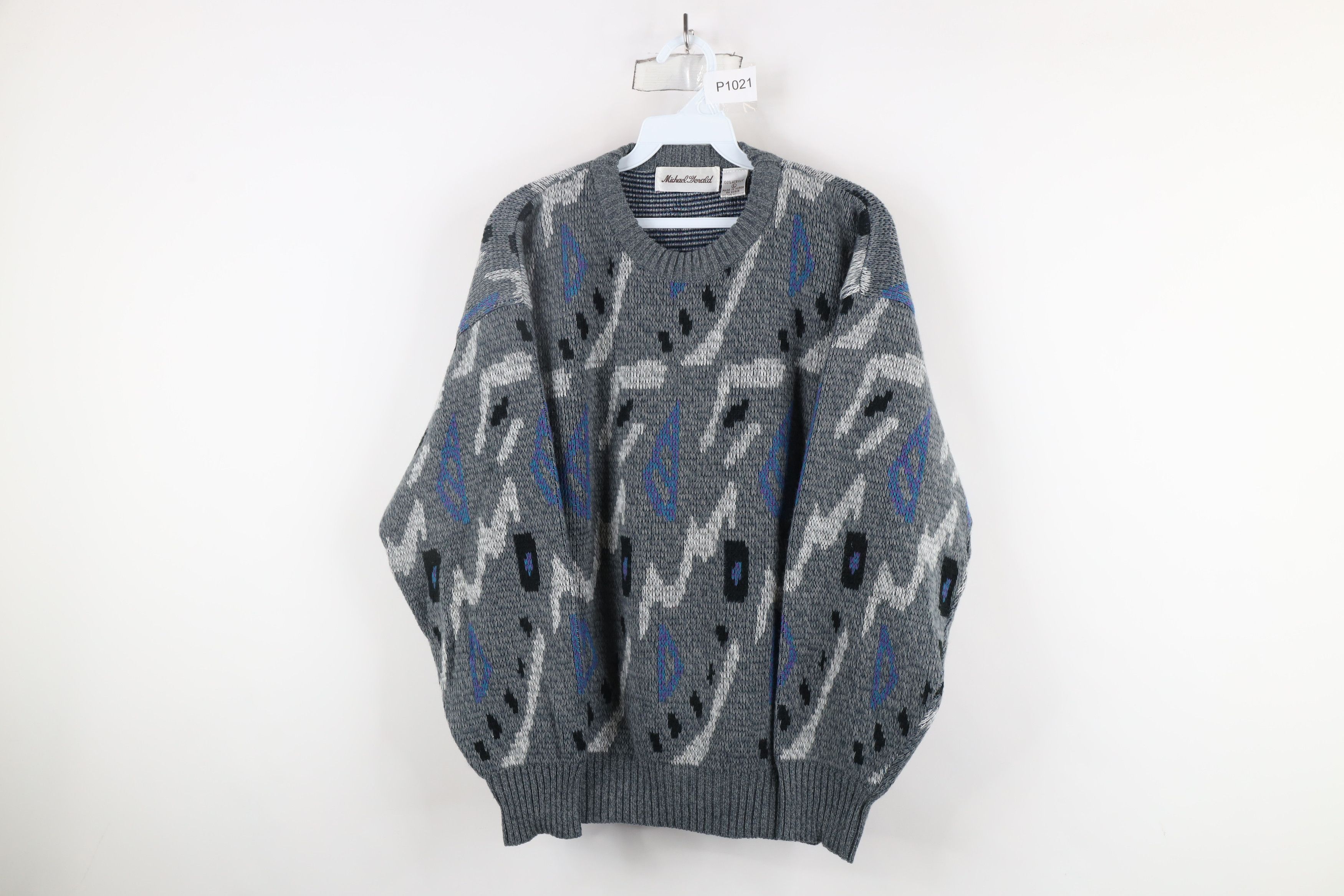 Vintage Vintage 90s Coogi Style Geometric Knit Grandma Sweater Size L / US 10 / IT 46 - 1 Thumbnail