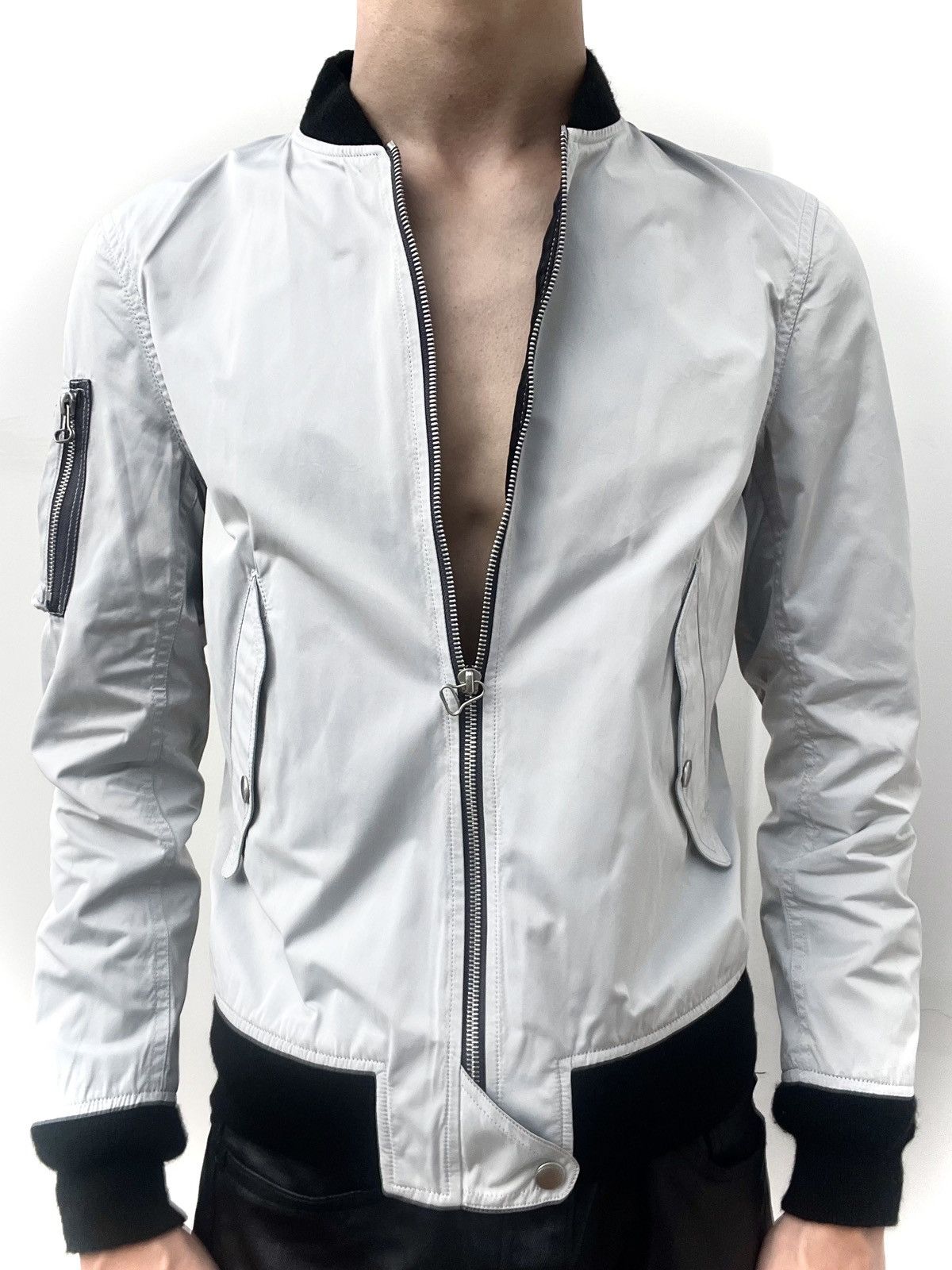 Helmut Lang Helmut Lang Grey Bomber Jacket Size US S / EU 44-46 / 1 - 5 Thumbnail