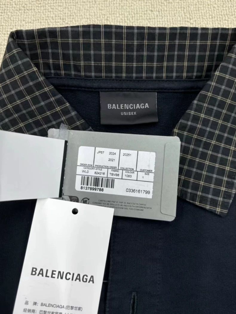 Balenciaga Balenciaga Long Sleeve Polo Shirt with Solid Plaid Collar Size US S / EU 44-46 / 1 - 5 Thumbnail