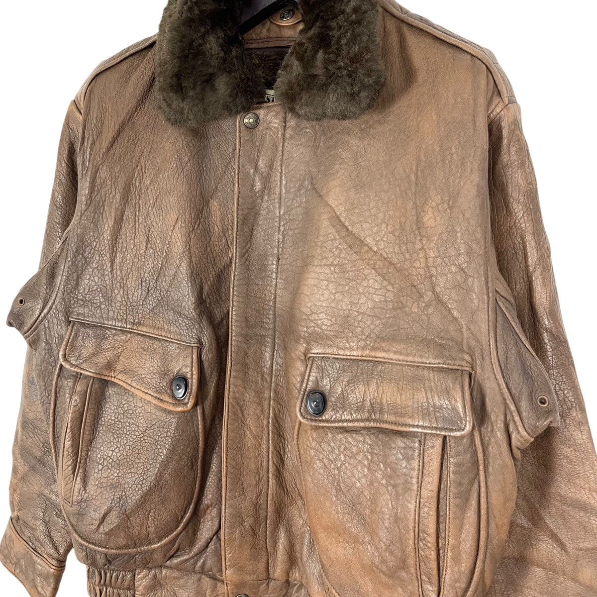 Vintage Vintage Houston US Military Garment Flight Leather Jacket Size US M / EU 48-50 / 2 - 2 Thumbnail