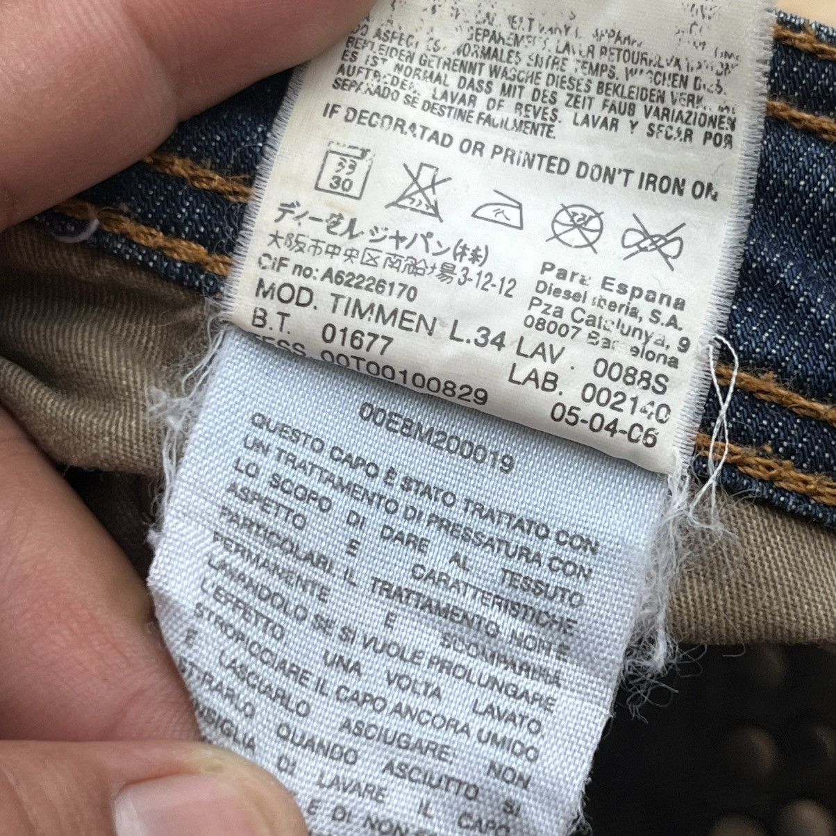 Diesel DIESEL INDUSTRY DISTRESSED DENIM REG FIT Size US 34 / EU 50 - 10 Thumbnail