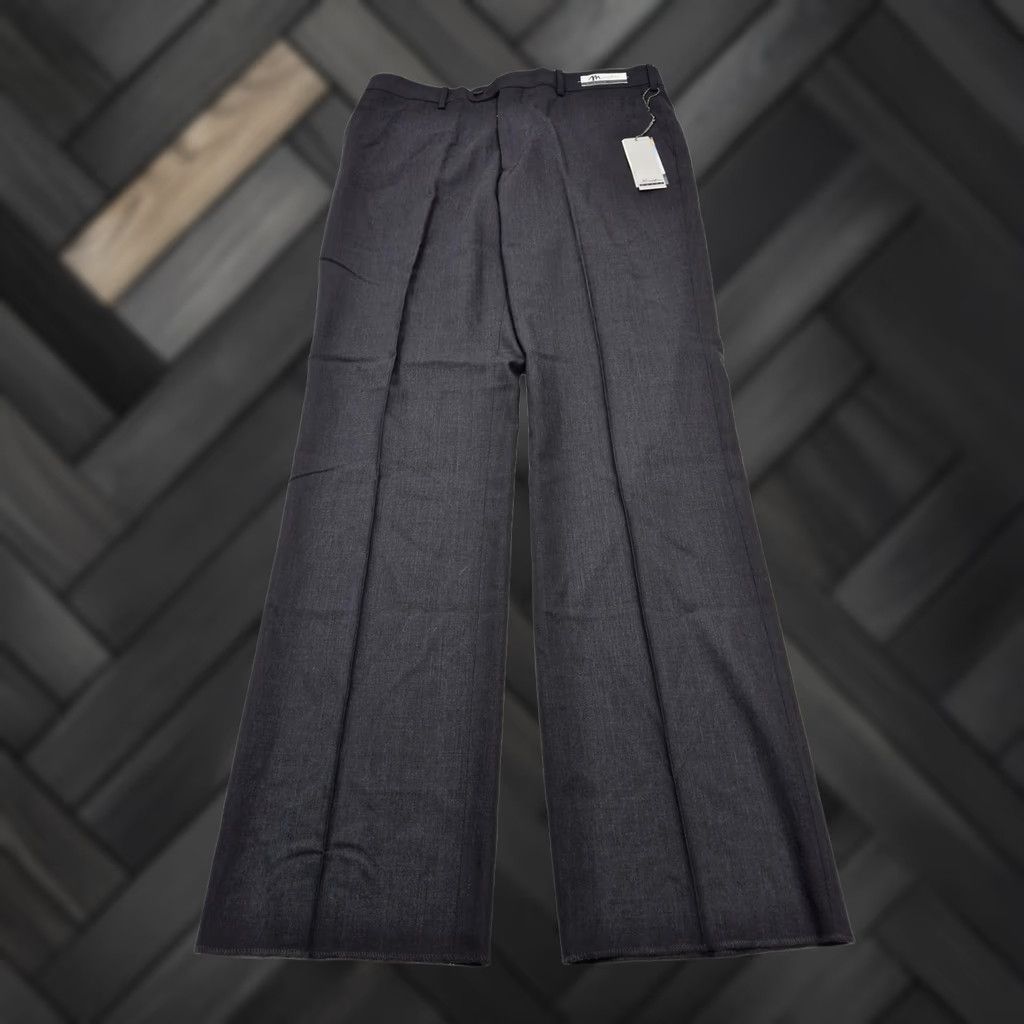 Vintage Montefino Pants Mens 38x36 Gray Wool Dress Front Pleated Classic Formal NWT Mondo 120s Size US 38 / EU 54 - 1 Thumbnail