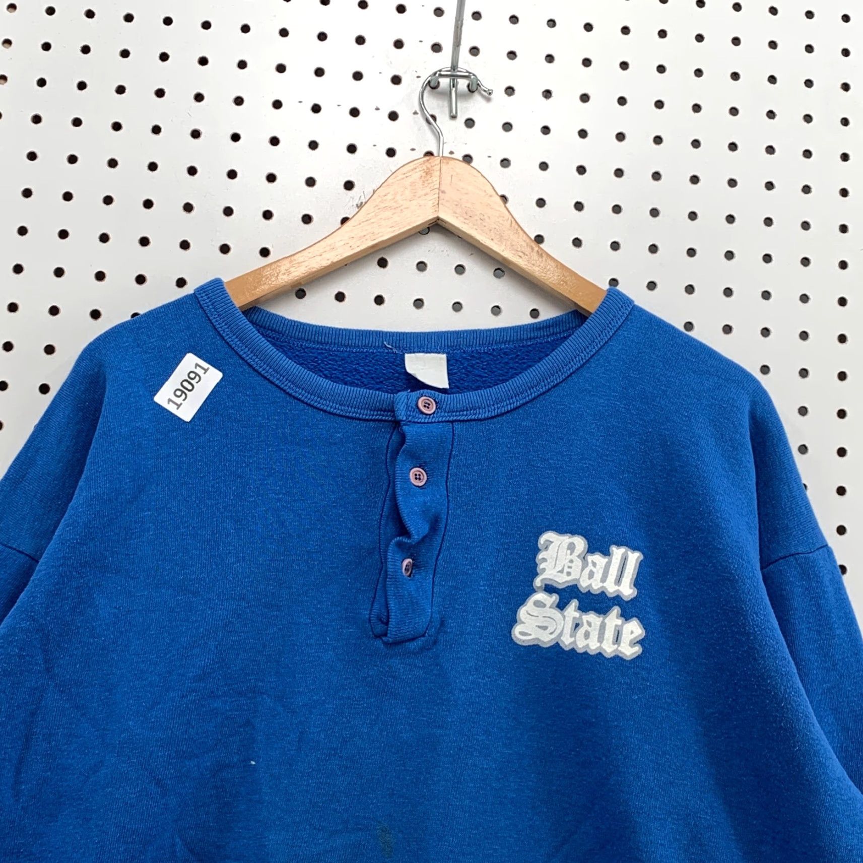 Vintage VINTAGE Ball State University Henley Sweatshirt Womens Large Adult Large Blue University 70s 80s 90s Womens Size L / US 10 / IT 46 - 6 Thumbnail