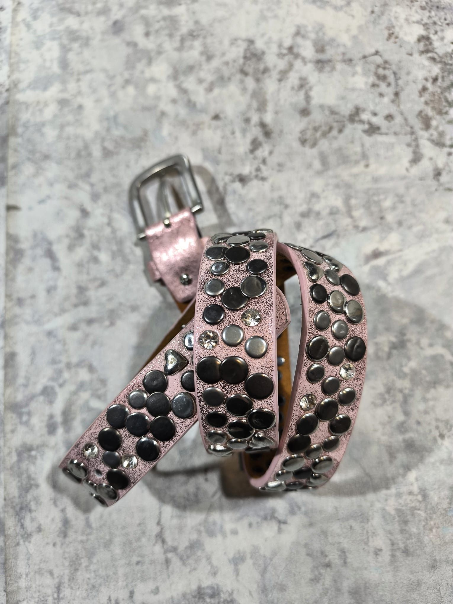 Leather leather studded belt Size ONE SIZE - 2 Thumbnail