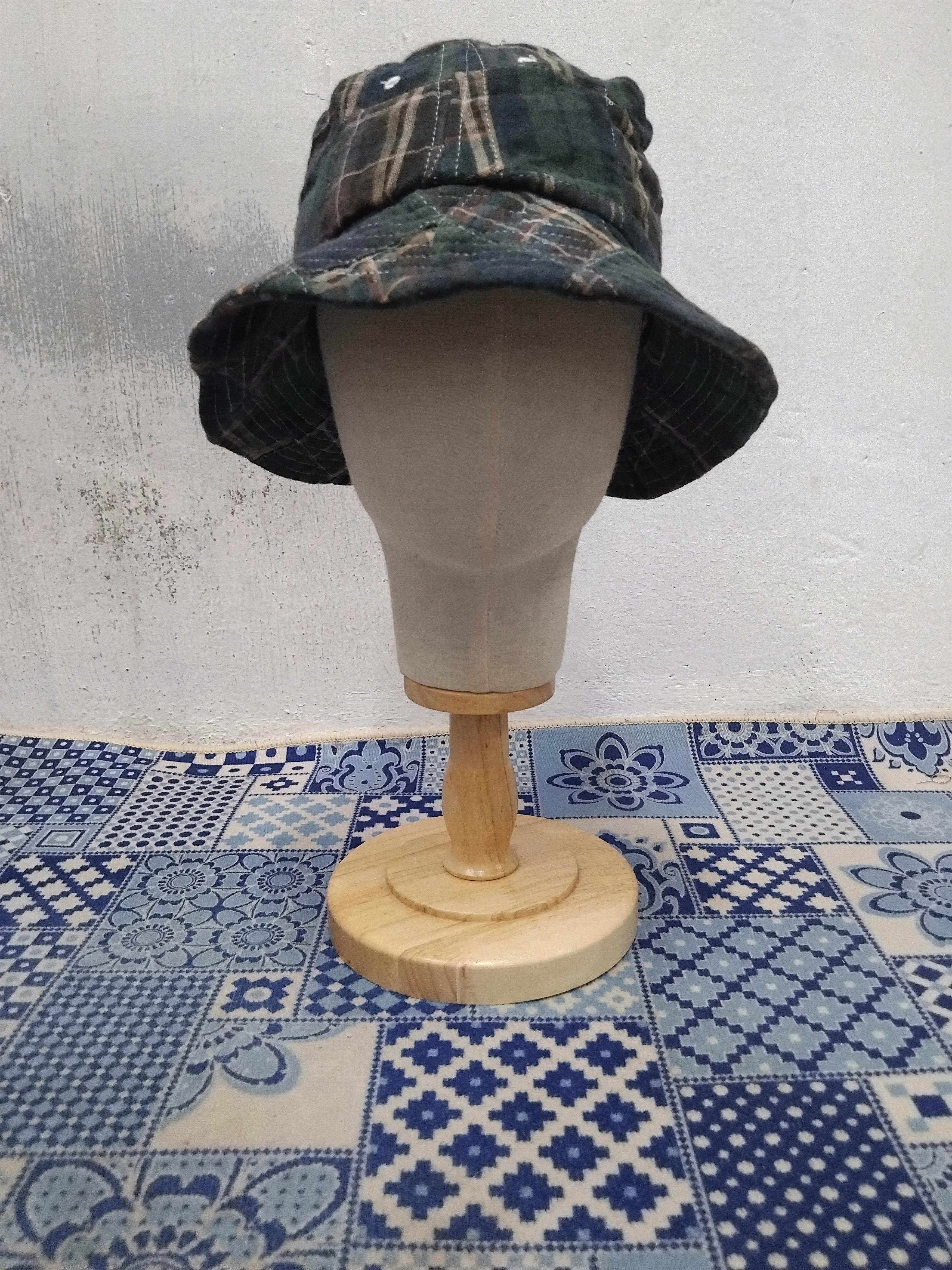 Japanese Brand 💥Exporture patchwork Japanese inspired green hat Size ONE SIZE - 4 Thumbnail