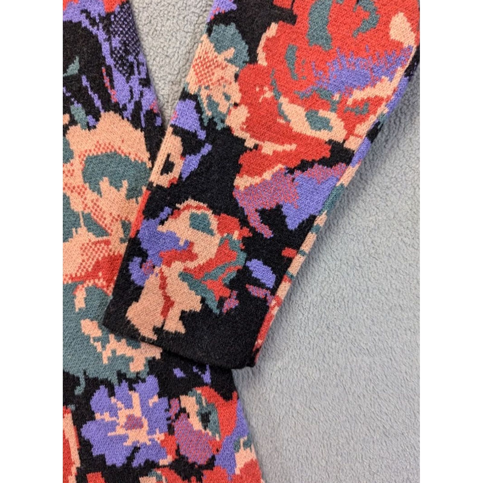 Zara ZARA Jacquard Knit Tunic Sweater Short Dress Long Sleeve Floral Print L Womens Multicolor Size L / US 10 / IT 46 - 5 Thumbnail