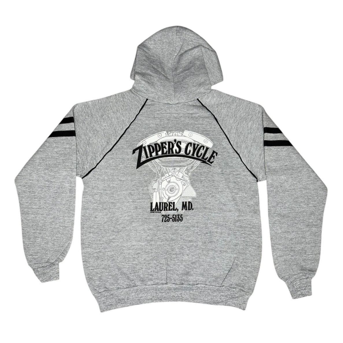 Harley Davidson × Vintage Vintage 80s Harley Davidson Zipper's Cycle Laurel, MD Hoodie Size US M / EU 48-50 / 2 - 2 Thumbnail