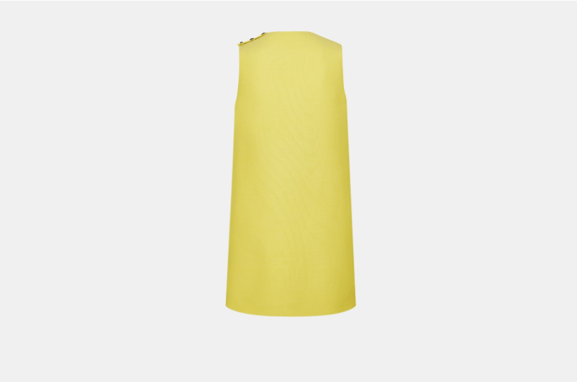 Dior o1w1db10925 441R87 Straight Mini Dress in Lemon Yellow Size XS / US 0-2 / IT 36-38 - 2 Thumbnail