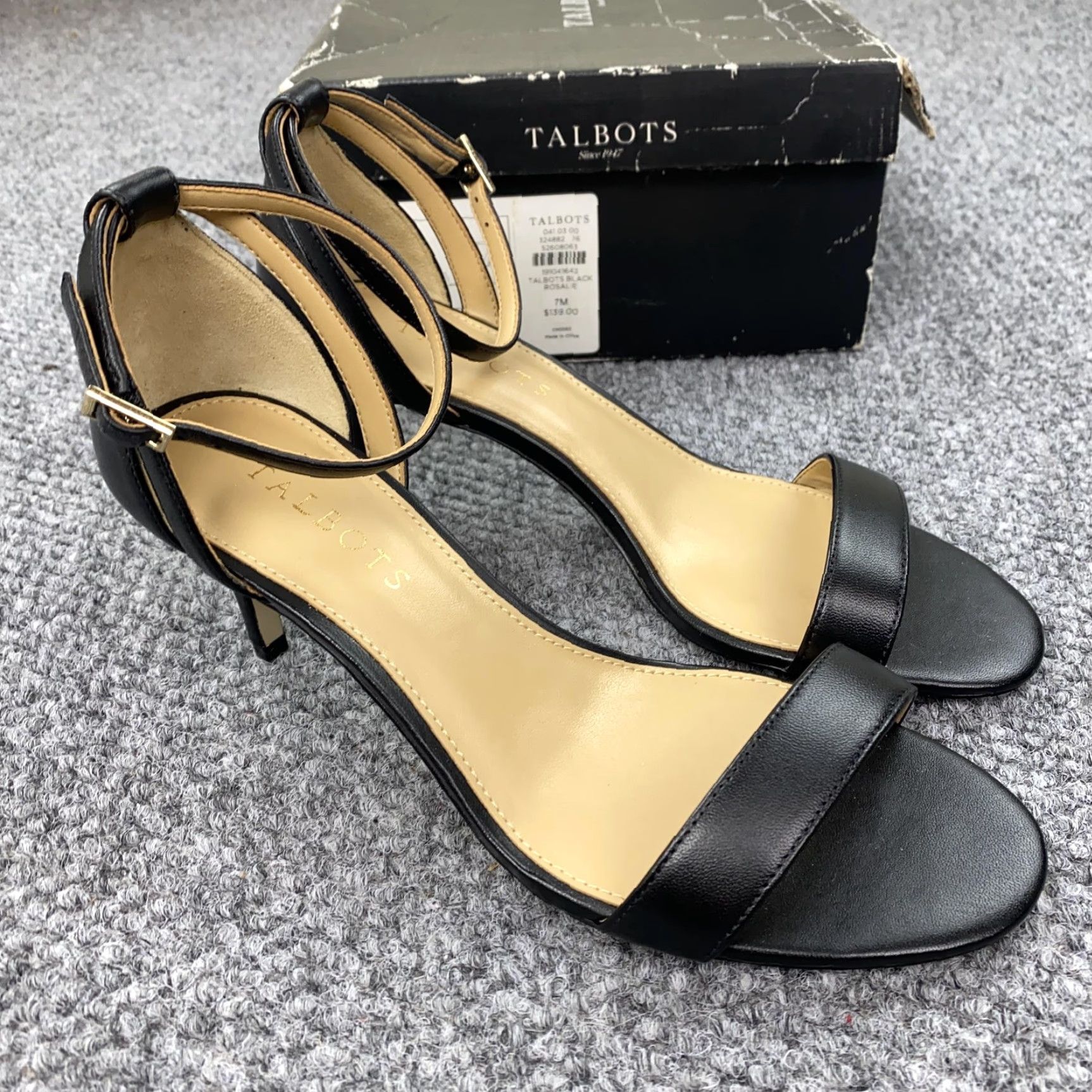 Talbots Talbots Shoes Womens Size 7 Black Strappy Ankle Strap Kitten Heels Open Toe Buckle Size M / US 6-8 / IT 42-44 - 2 Thumbnail