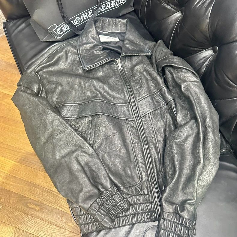 Yves Saint Laurent YSL Spring Summer Leather Jacket Size US L / EU 52-54 / 3 - 1 Thumbnail