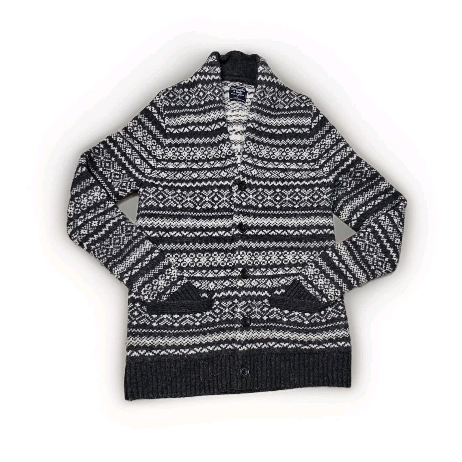 Abercrombie & Fitch Abercrombie & Fitch Vint Wool Heavy Chunky Cardigan Fair Isl Size US M / EU 48-50 / 2 - 2 Thumbnail