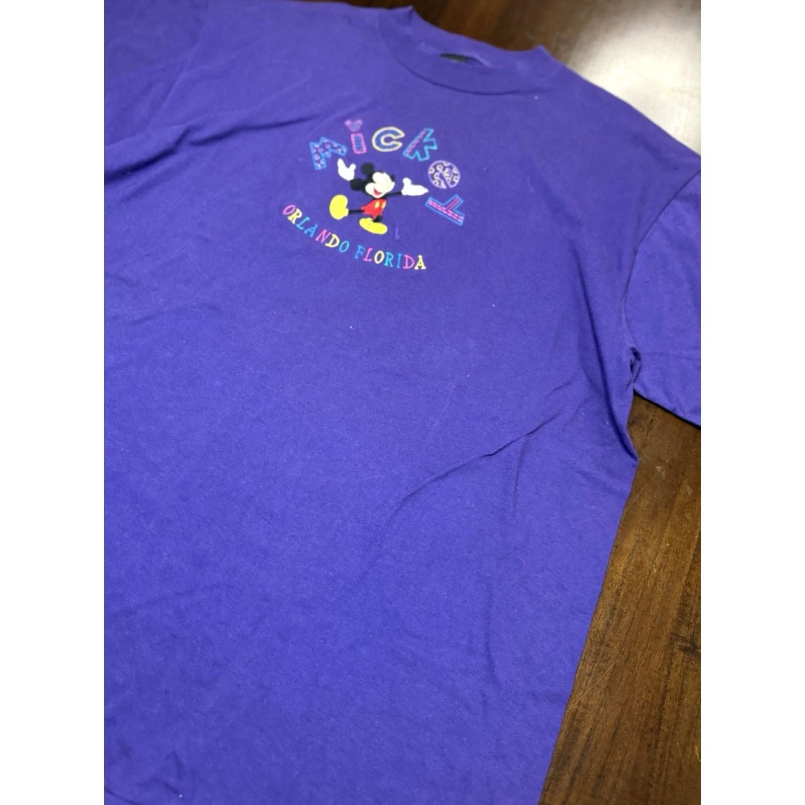 Mickey Unlimited VINTAGE Mickey Unlimited Disney World Florida Purple T-Shirt XL Men Mickey Mouse Short Sleeve Crew Neck Embroidered Logo 90s Theme Park Cartoons Size US XL / EU 56 / 4 - 2 Thumbnail