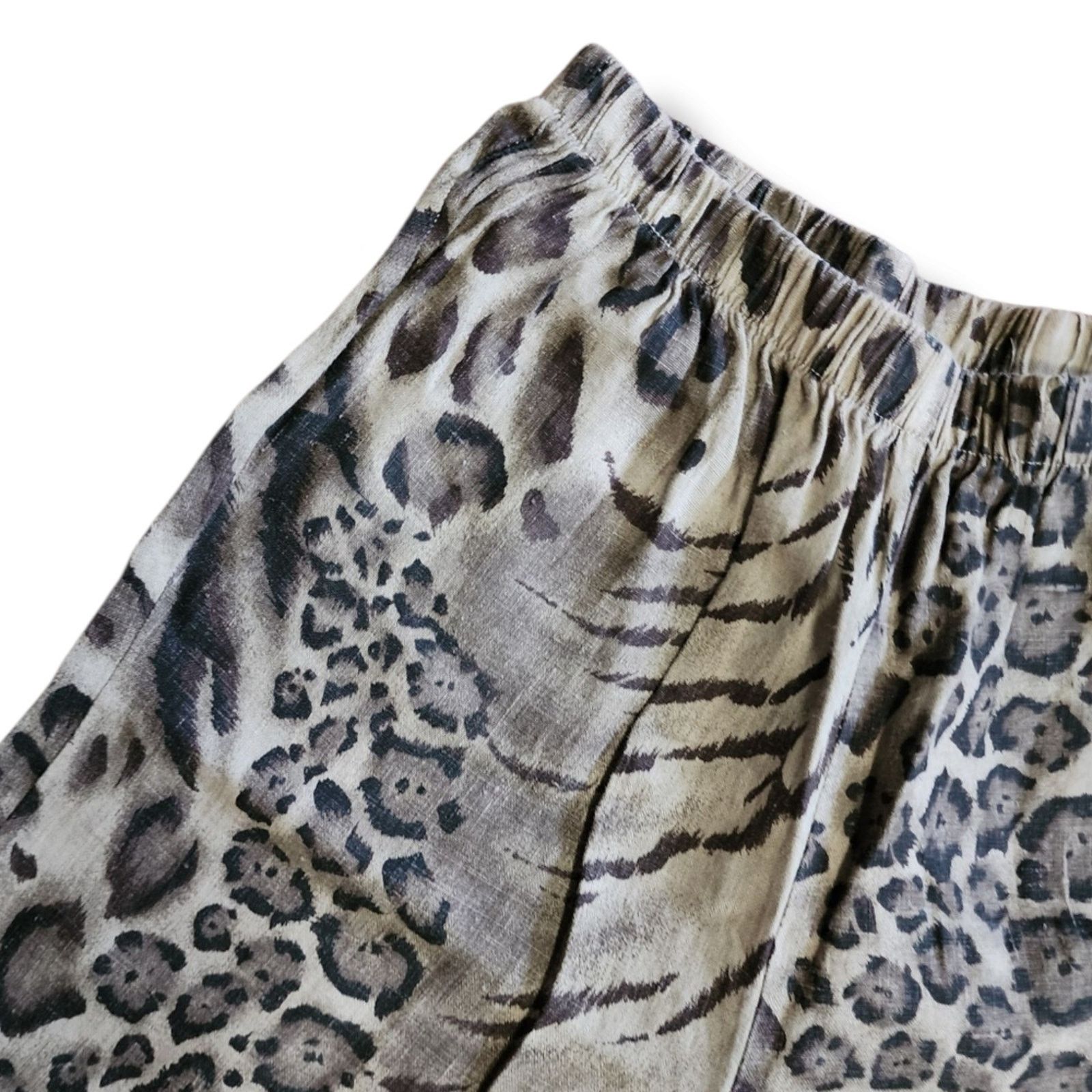 Vintage Vintage Hot Cotton Linen Animal Print Cropped Pants Size 26" / US 2 / IT 38 - 3 Thumbnail