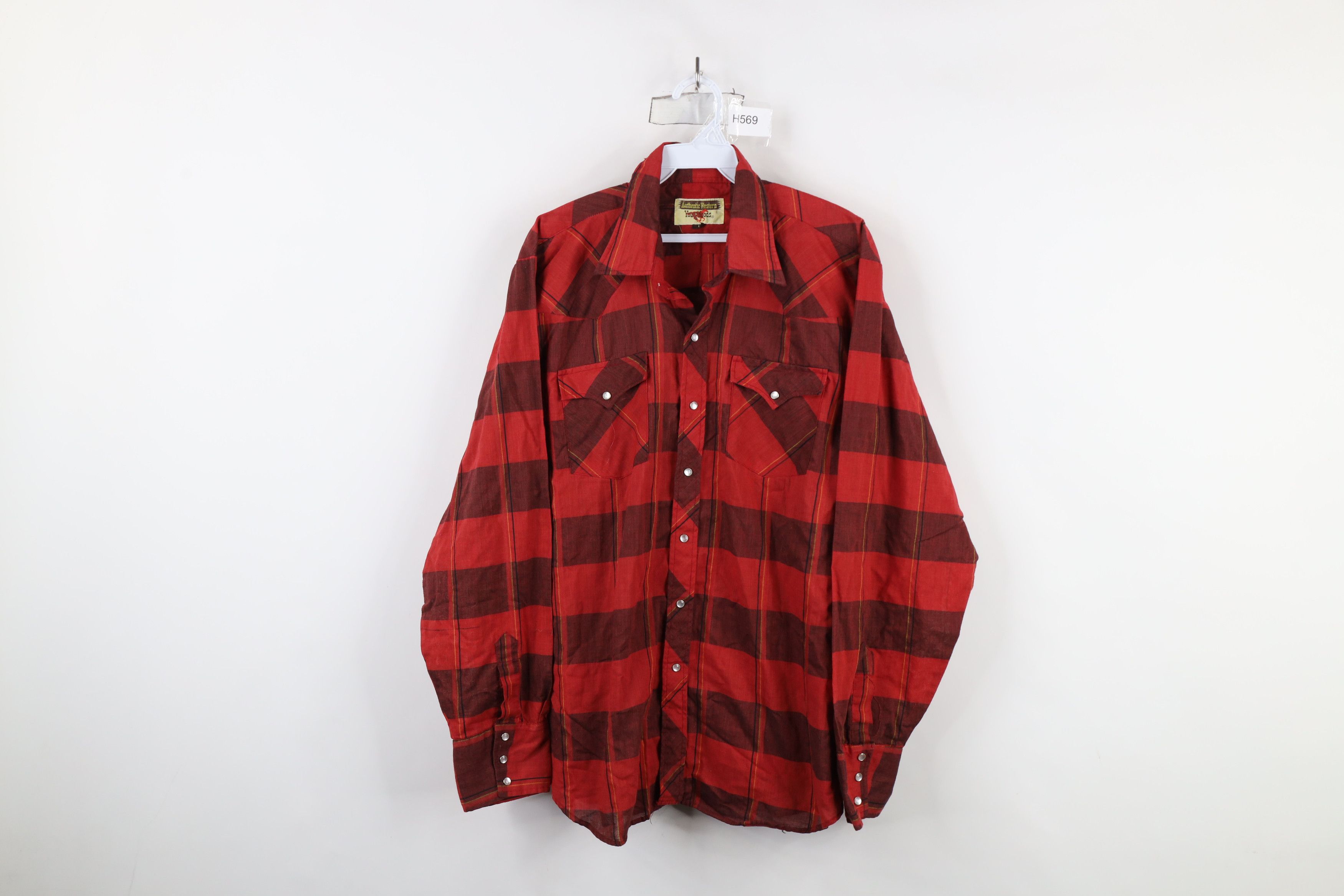 Vintage Vintage 70s Rockabilly Western Cowboy Snap Button Shirt Size US L / EU 52-54 / 3 - 1 Thumbnail