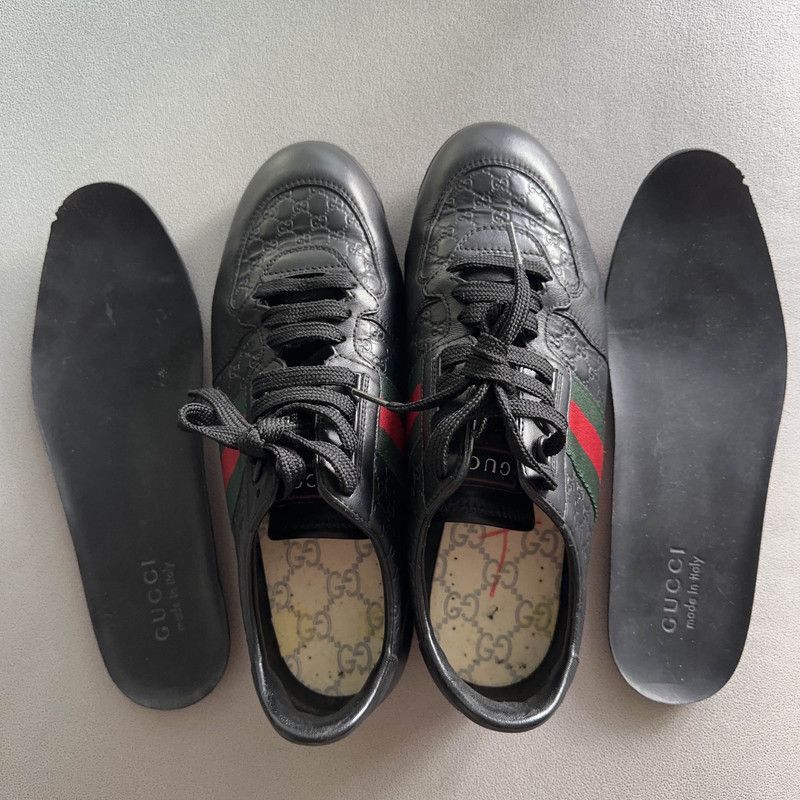 Gucci Gucci Leather Casual Sneakers in Black Size US 8 / EU 41 - 8 Thumbnail