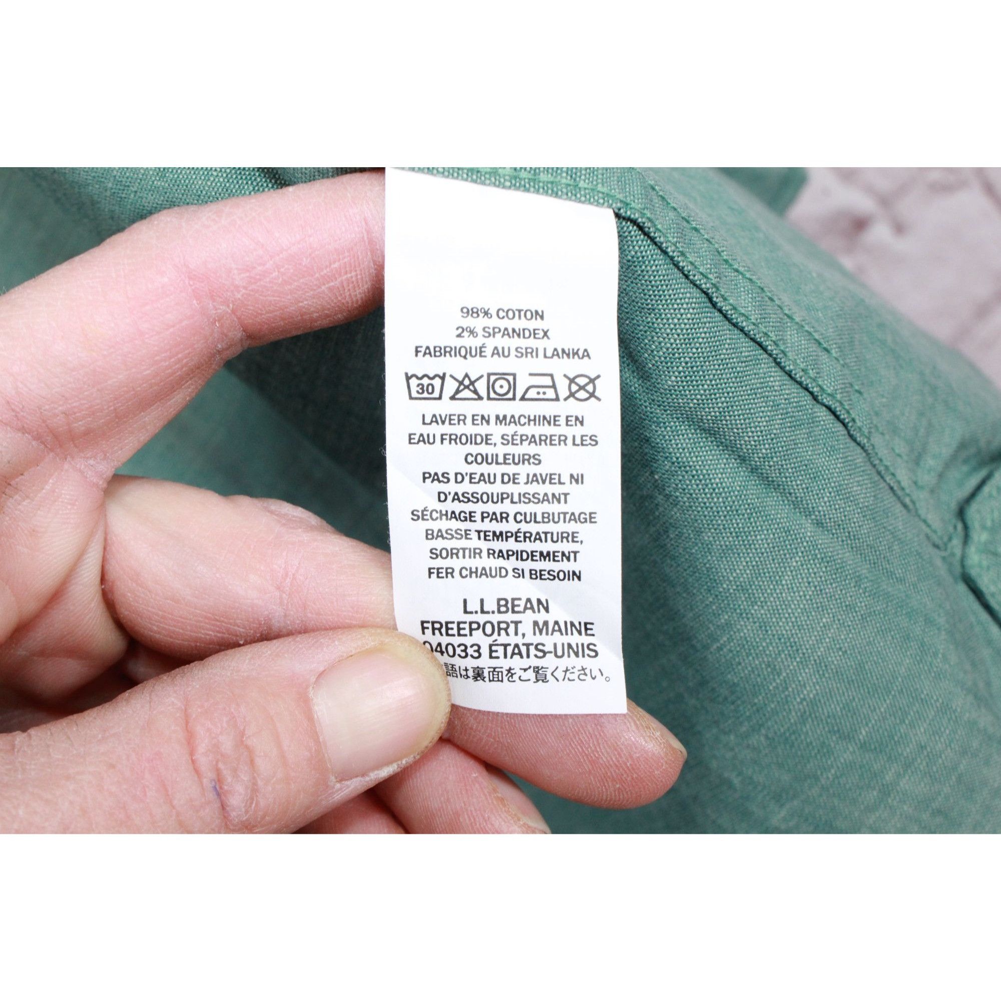 L.L. Bean LL Bean Heather Green Cotton Long Sleeve Button Up Shirt Size US M / EU 48-50 / 2 - 10 Thumbnail