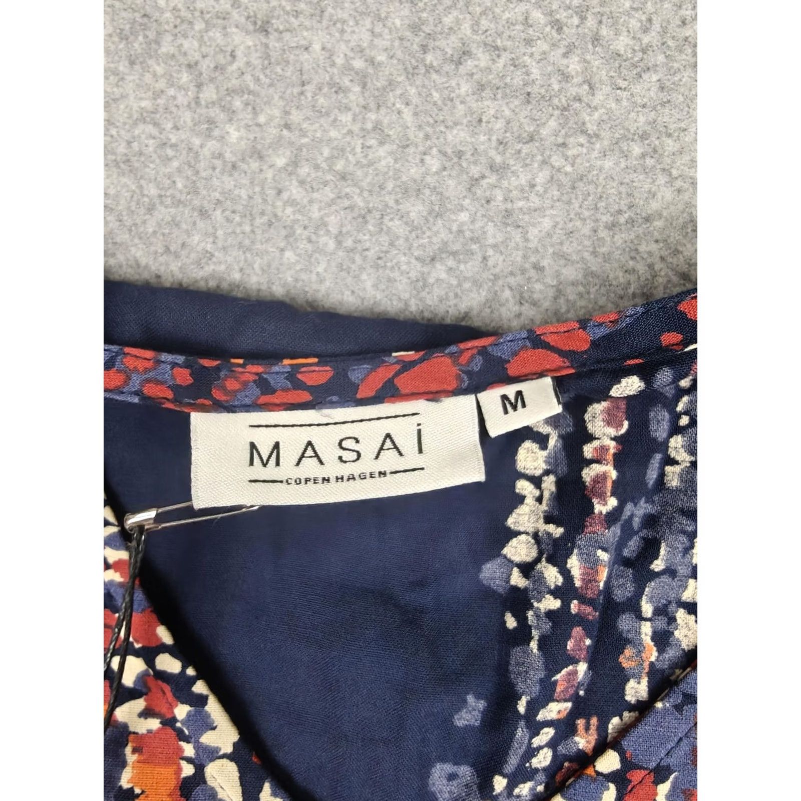 Vintage Masai Dress Womens Medium Blue MaNusala Abstract A-Line 3/4 Sleeve Midi New Size M / US 6-8 / IT 42-44 - 5 Thumbnail
