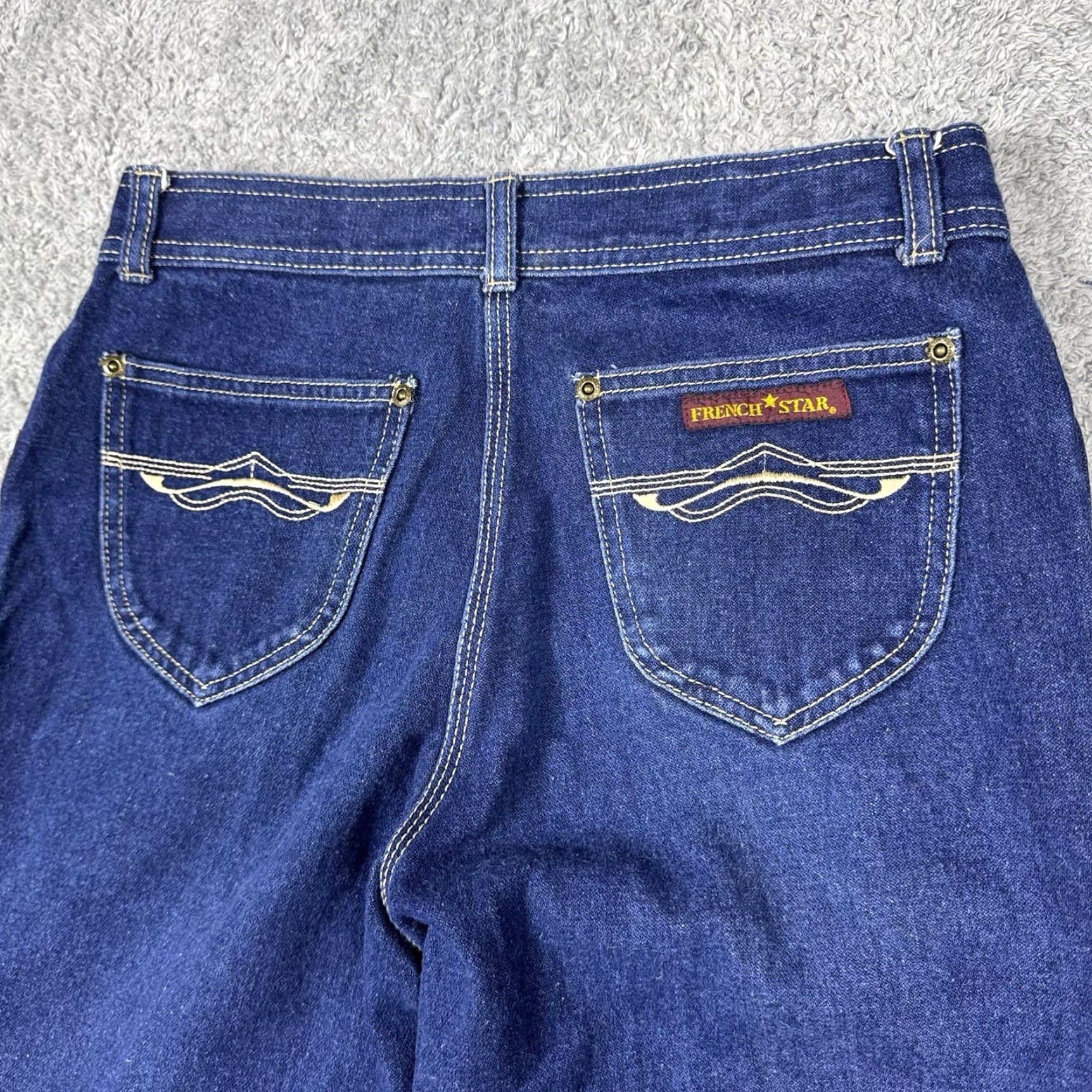 Vintage VINTAGE French Star Jeans Unisex 30x34 Bootcut Bellbottom Flare 70s 80s Darkwash Blue Denim Jeans Mens Womens Size US 30 / EU 46 - 2 Thumbnail