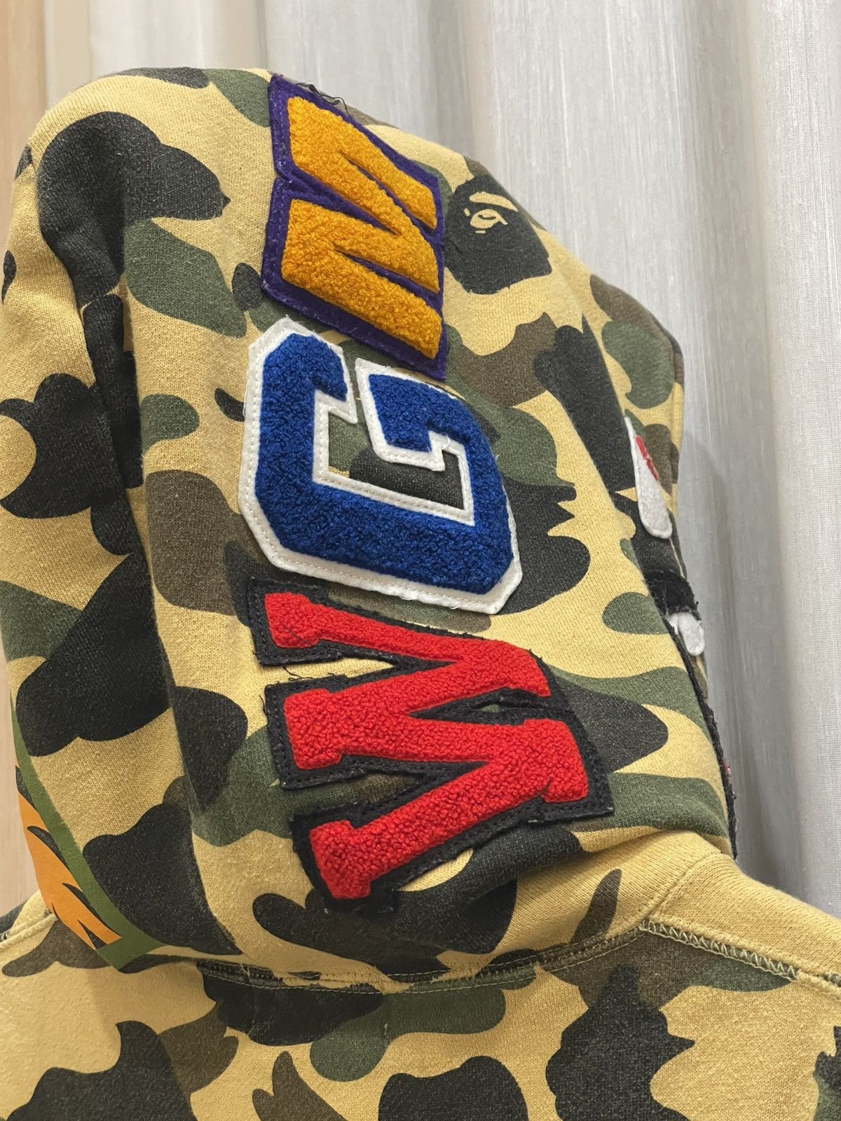 Bape BAPE WGM 1st Yellow Camo Shark Full Zip Hoodie Size US XL / EU 56 / 4 - 5 Thumbnail