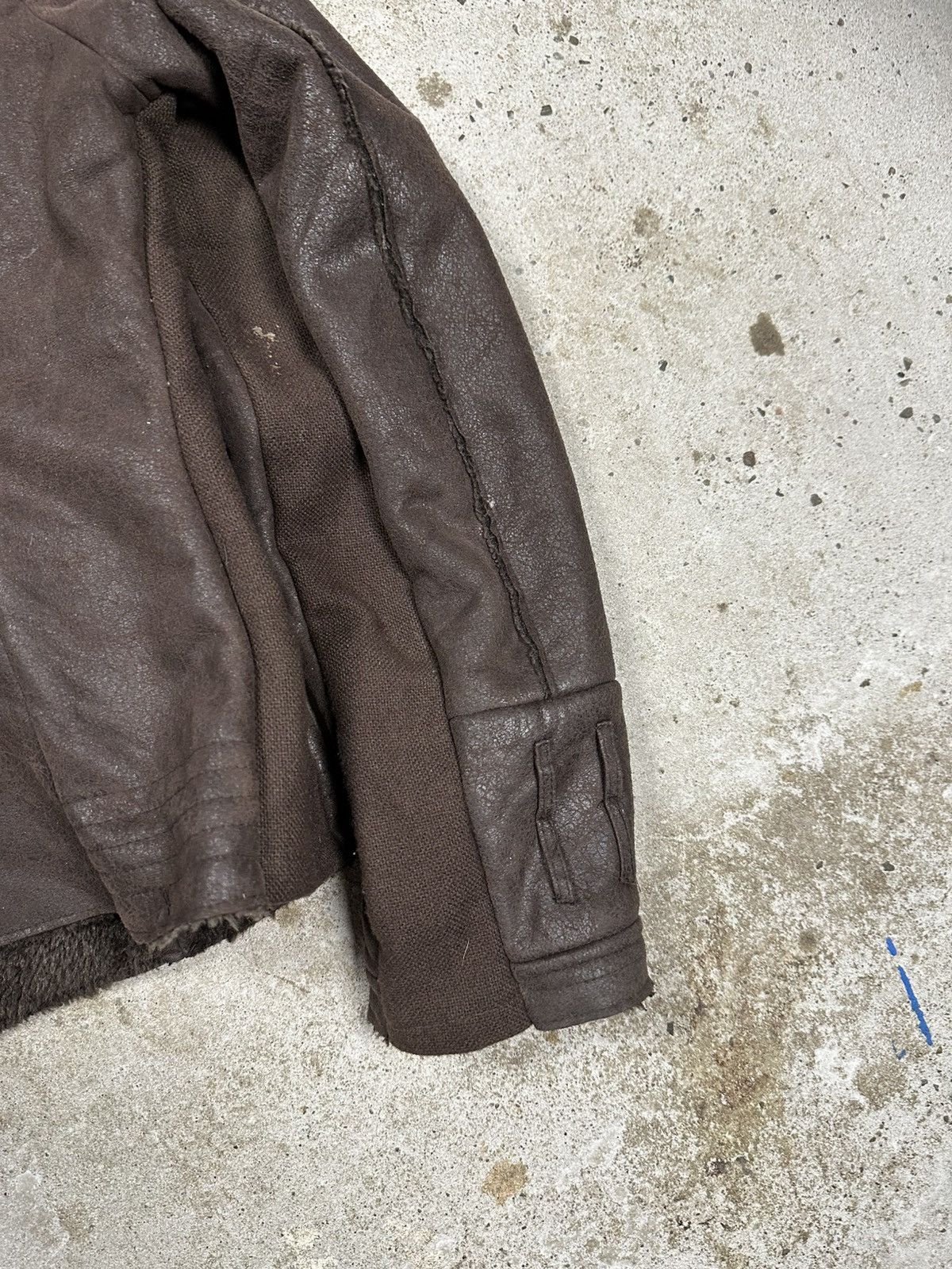 Japanese Brand Vintage Y2K Faux Fur Collar Brown Asymmetrical Biker Jacket Size XS / US 0-2 / IT 36-38 - 16 Thumbnail