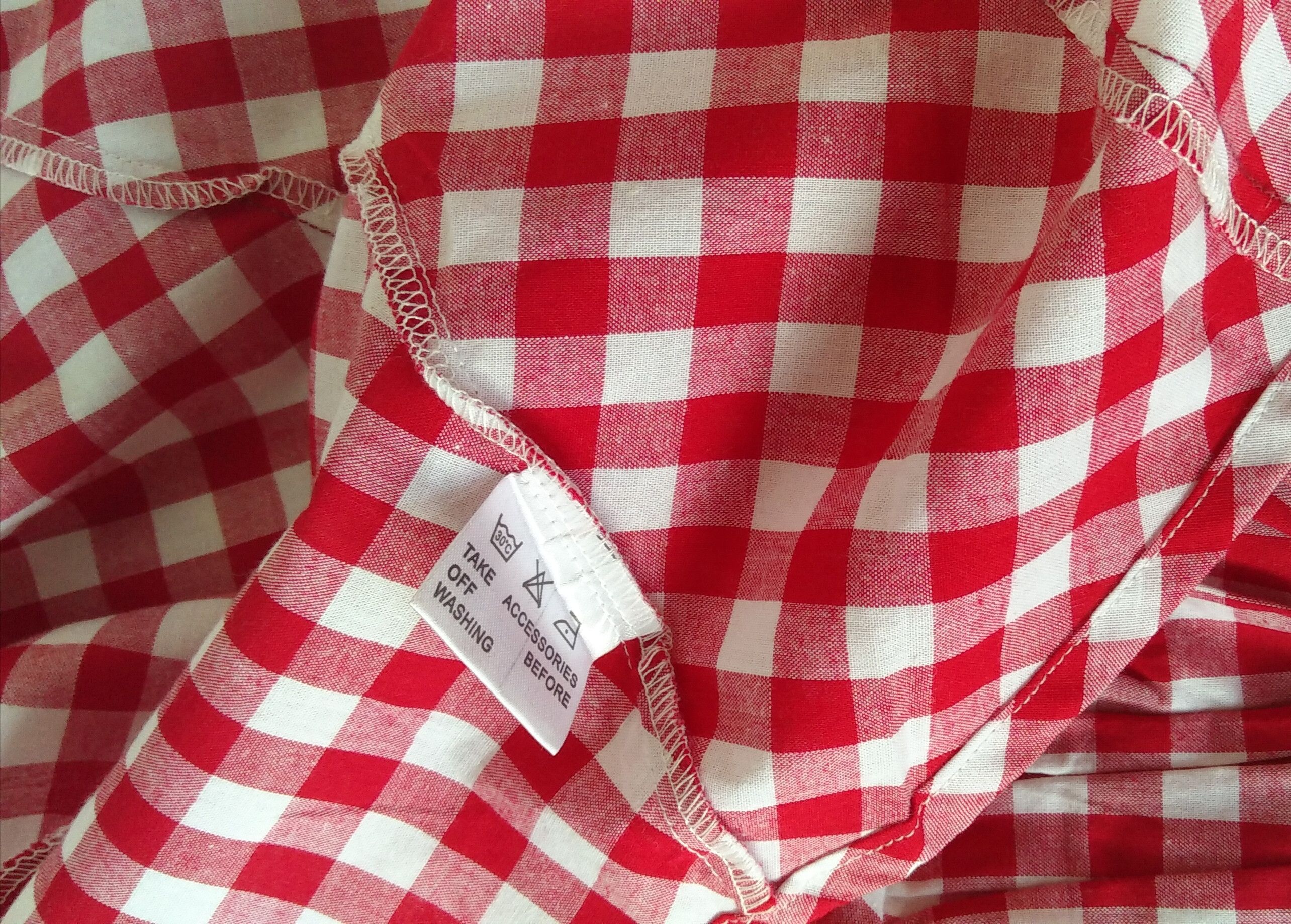Other Women tops, red and white check, off shoulder, slim fit Size XXL / US 16-18 / IT 52-54 - 5 Thumbnail
