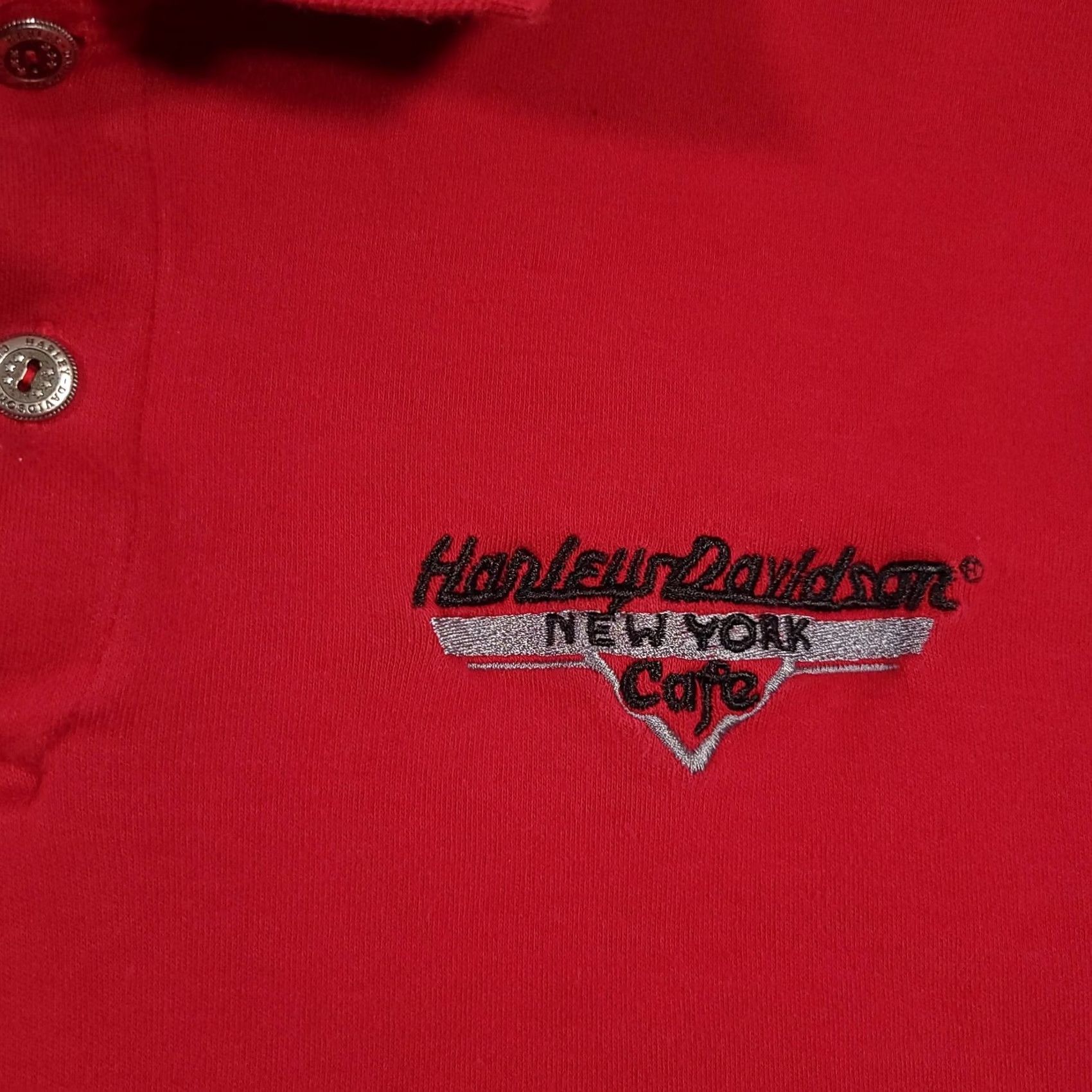 Harley Davidson VINTAGE Harley-Davidson Cafe Polo Shirt Mens XL Red Embroidered New York Biker Motorcycle Logo Size US XL / EU 56 / 4 - 4 Thumbnail