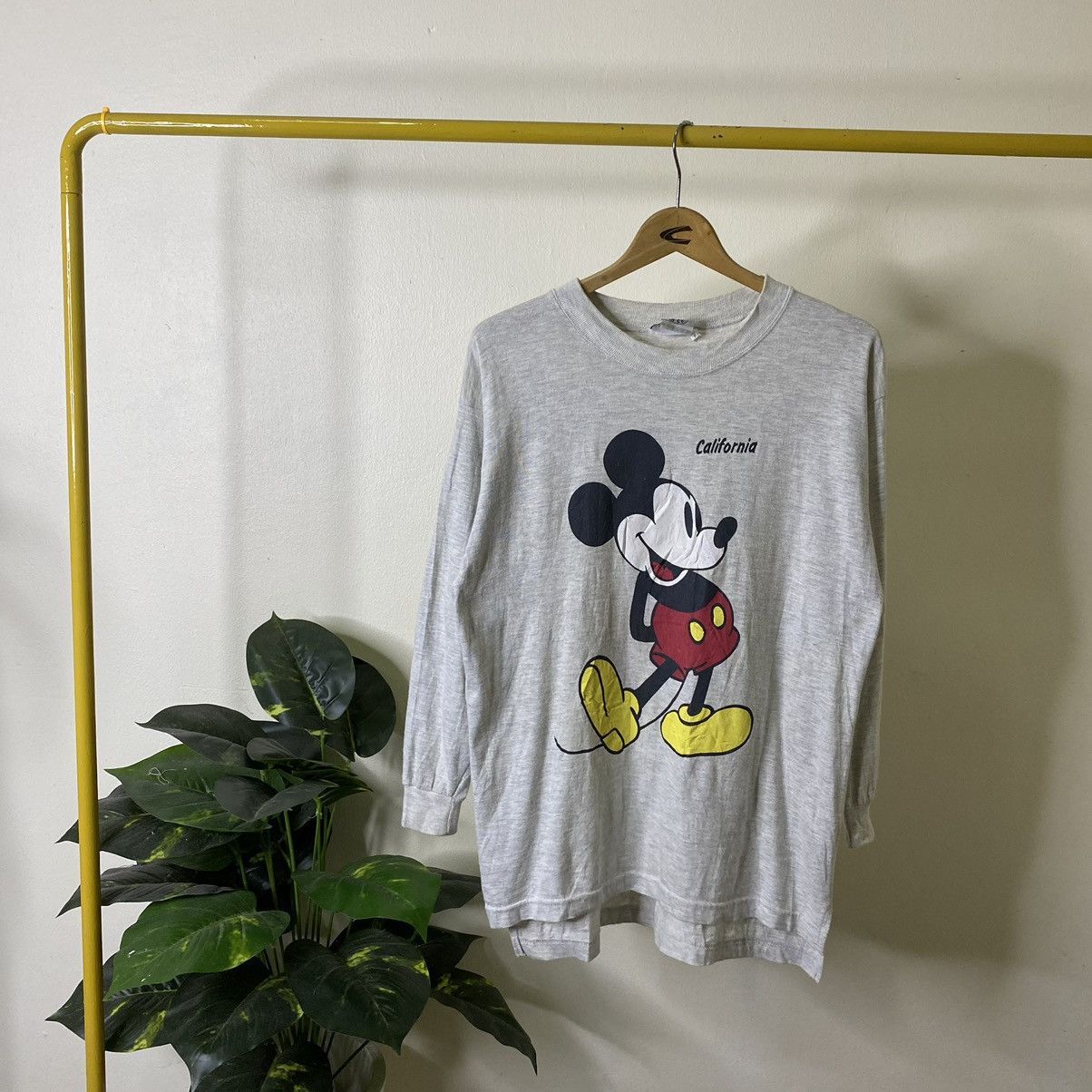Disney × Mickey Mouse × Vintage Vintage 1990s Disney Mickey Mouse Mirror Print LS Tee Size US L / EU 52-54 / 3 - 1 Thumbnail