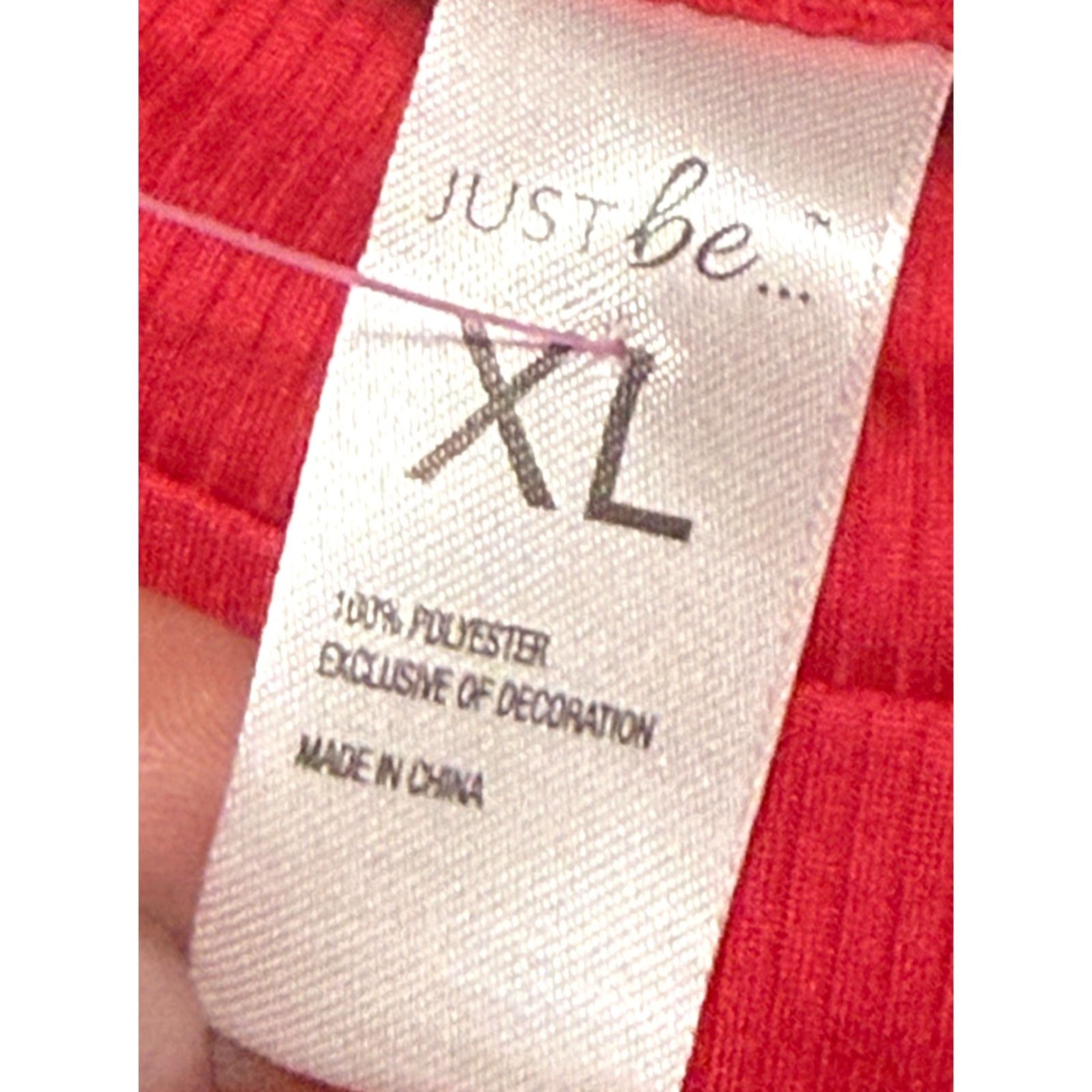 Vintage Just Be Shirt Women's Size XL Red Short Sleeve Rib Mock Neck NWT Size XL / US 12-14 / IT 48-50 - 5 Thumbnail
