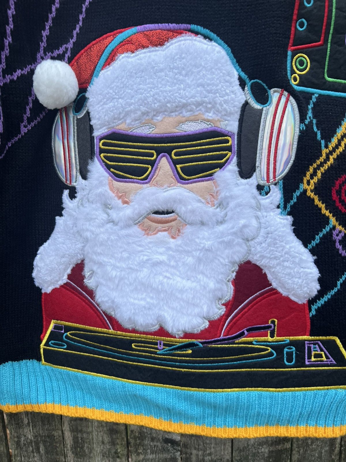 Designer Rare Christmas DJ Santa Retro 80s Look Ugly Sweater Unisex M Size US M / EU 48-50 / 2 - 7 Thumbnail