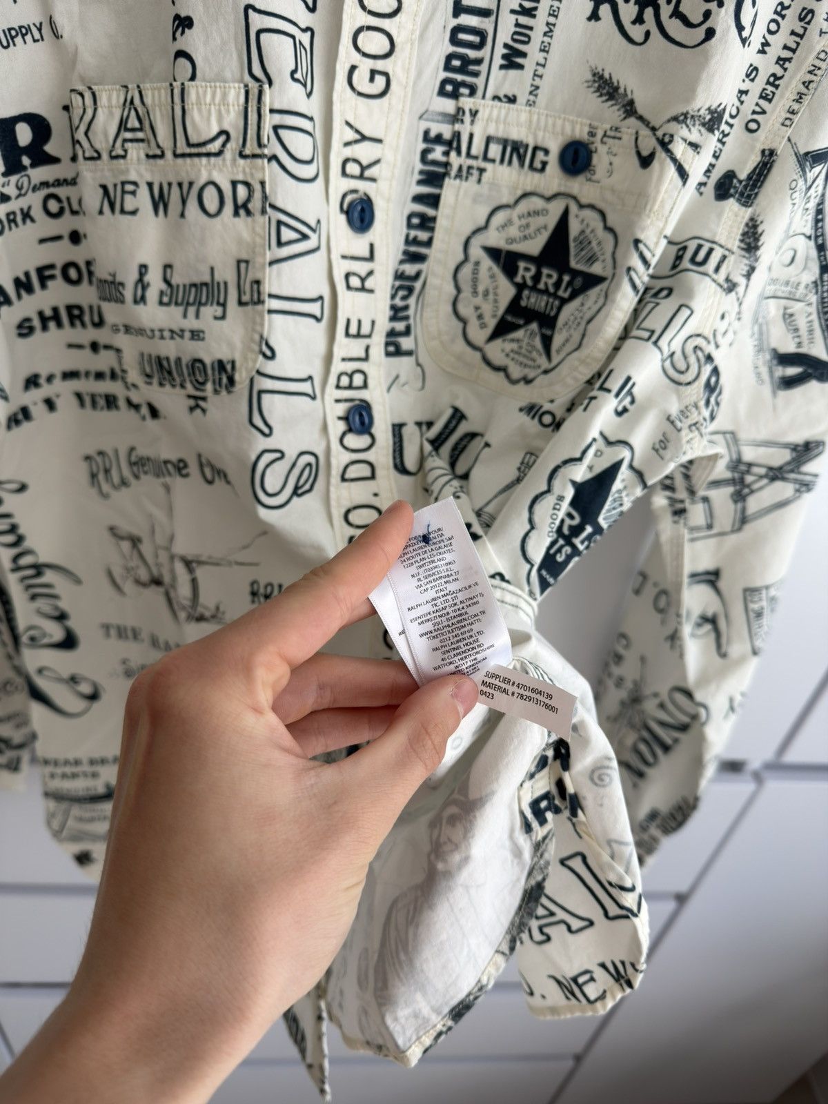 RRL Ralph Lauren RRL Ralph Lauren Poplin Graphic Workshirt Size US M / EU 48-50 / 2 - 11 Thumbnail