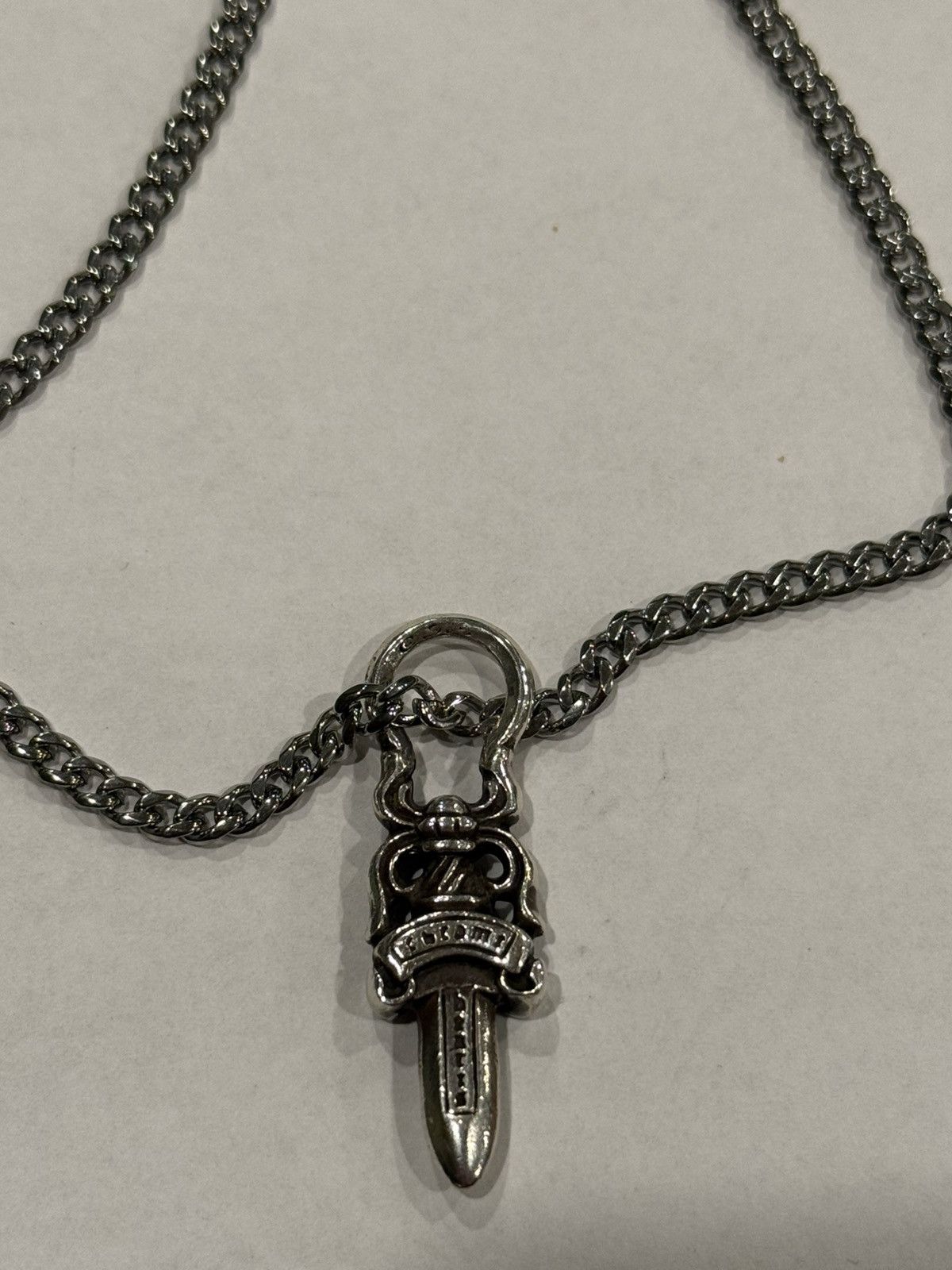 Chrome Hearts Chrome Hearts Dagger Pendant Silver Cuban Chain Necklace 925 Size ONE SIZE - 7 Thumbnail