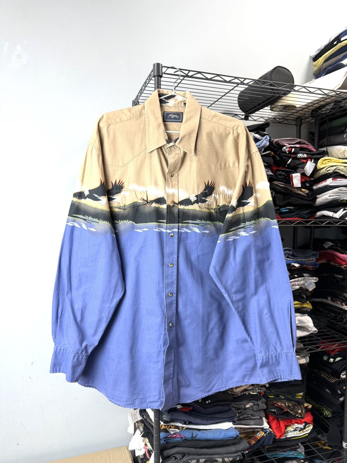 Cowboy Equipment Vintage Western Cowboy Rodeo Shirt Eagle American Style Size US XL / EU 56 / 4 - 1 Thumbnail