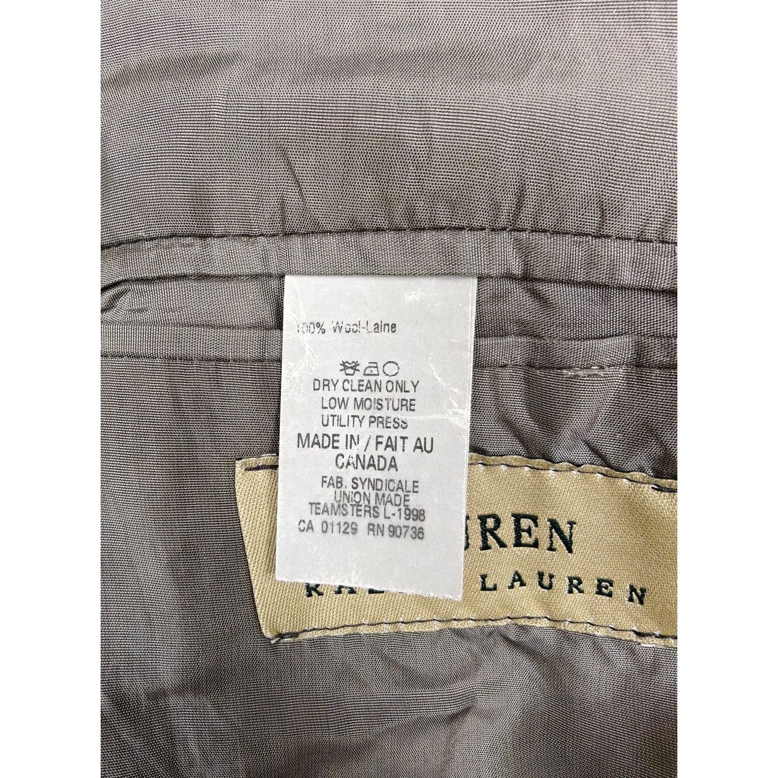 Ralph Lauren VINTAGE Lauren Ralph Lauren Blazer Mens 42L Beige Check Wool Sport Coat Jacket Size 42R - 6 Thumbnail