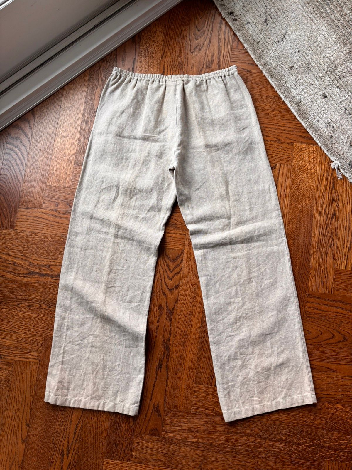 Vintage Vintage GAP Linen Pants 90s 2000s Loose Medium Elastic White Size 32" / US 10 / IT 46 - 2 Preview