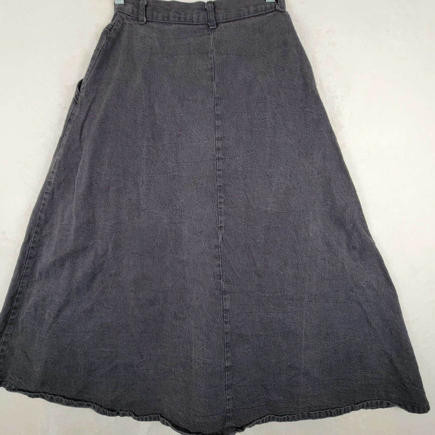 Cherokee VINTAGE Cherokee Denim Skirt A-Line Midi Button Up High Rise Size 8 Blue Women Size 30" / US 8 / IT 44 - 3 Thumbnail