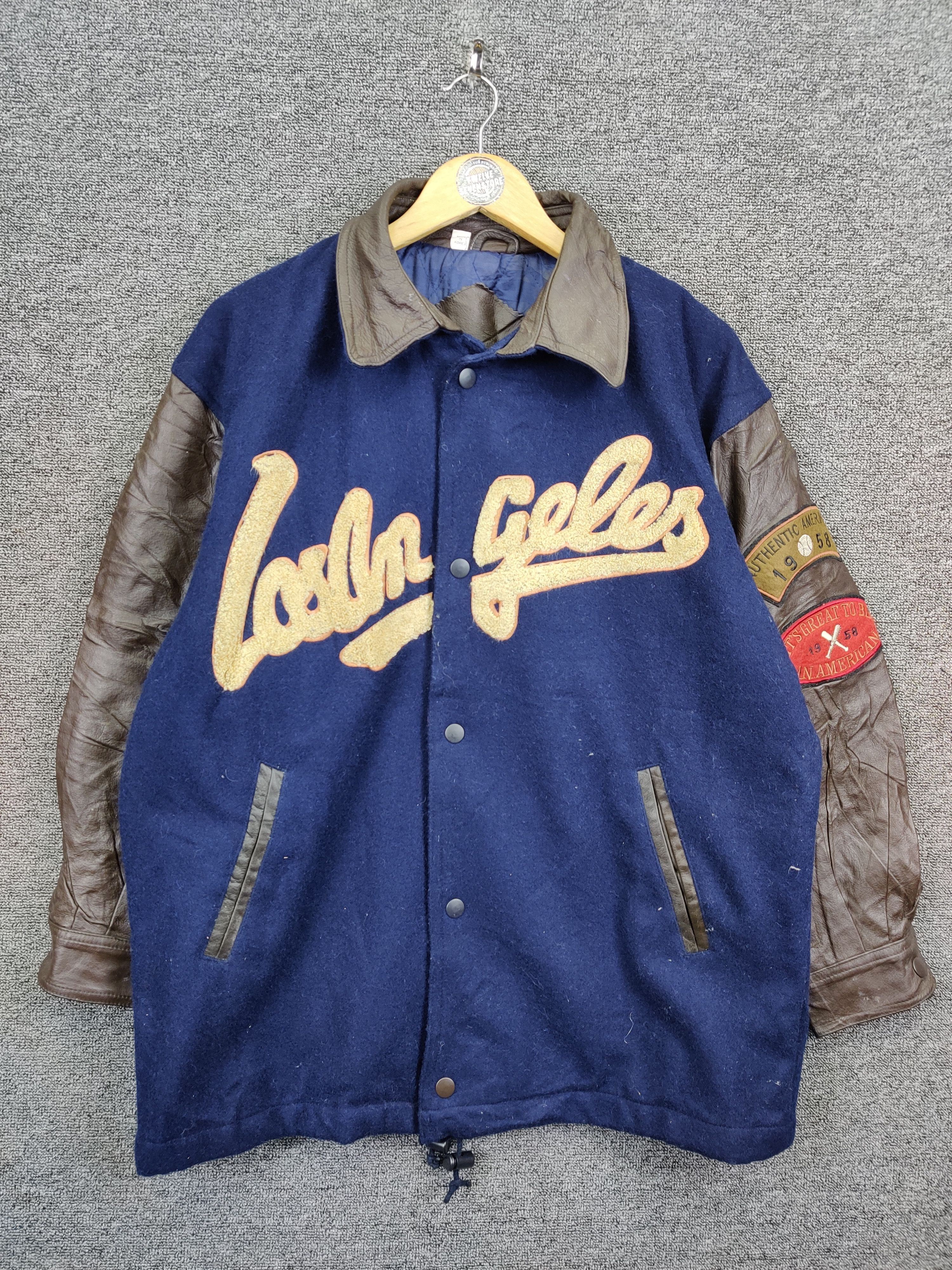 American Apparel Vintage American Los Angeles Wool Varsity Leather Jacket Size US L / EU 52-54 / 3 - 1 Thumbnail