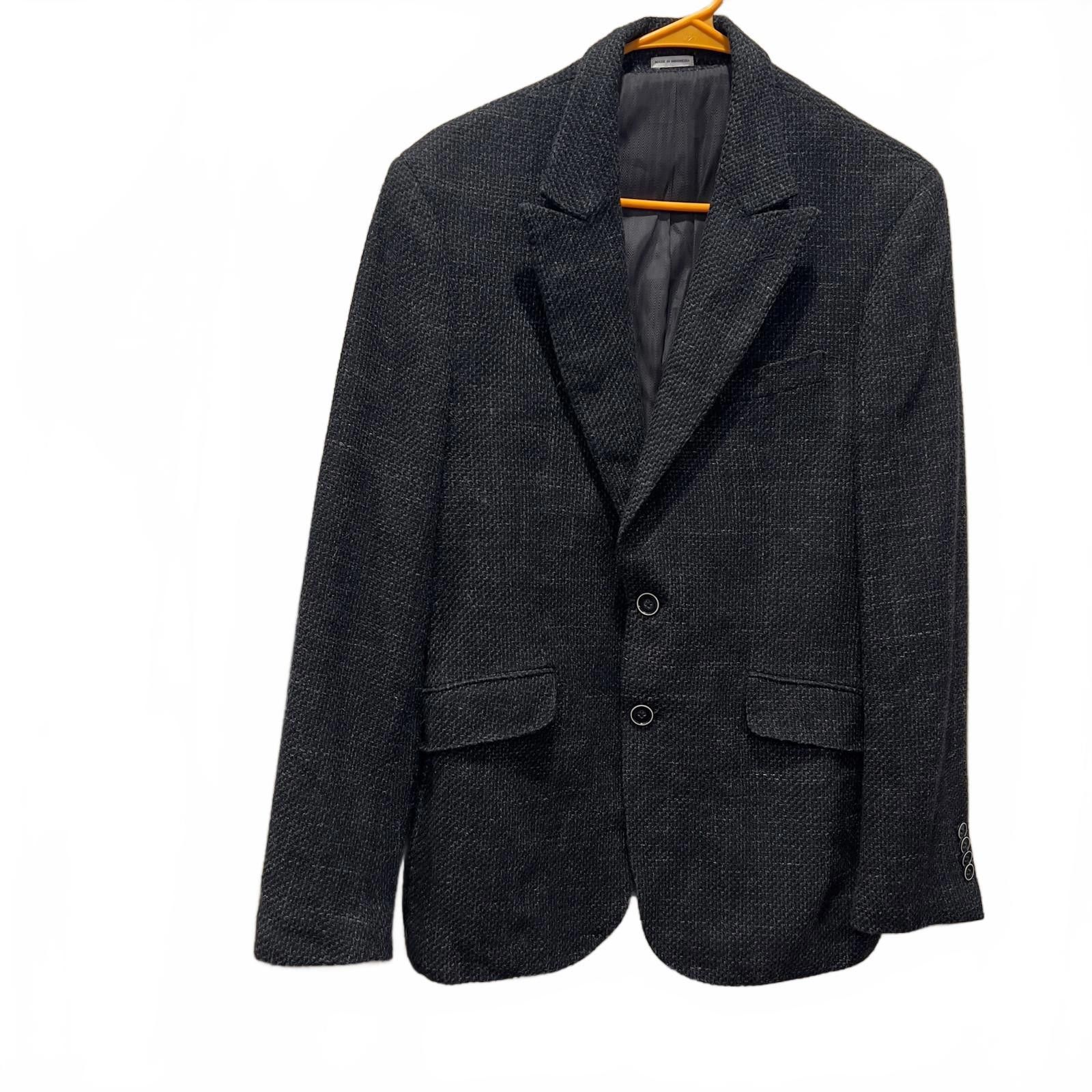 Unknown London Joseph Abboud Men's Dark Gray Textured Wool Blazer Size 38R - 1 Thumbnail