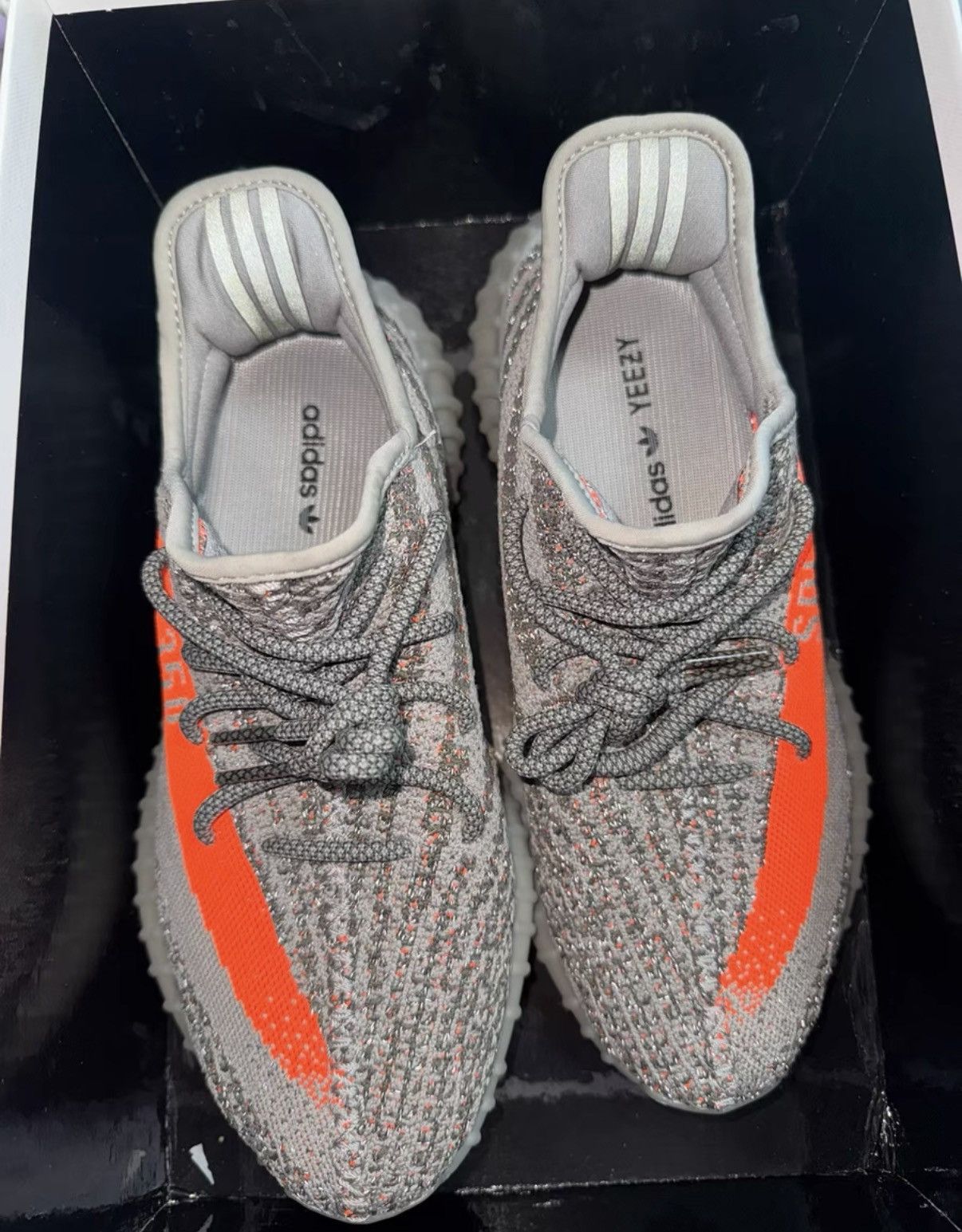 Adidas Adidas Yeezy 350 V2 Grey Orange Reflective GW1229 K37 Size US 8.5 / EU 41-42 - 4 Thumbnail