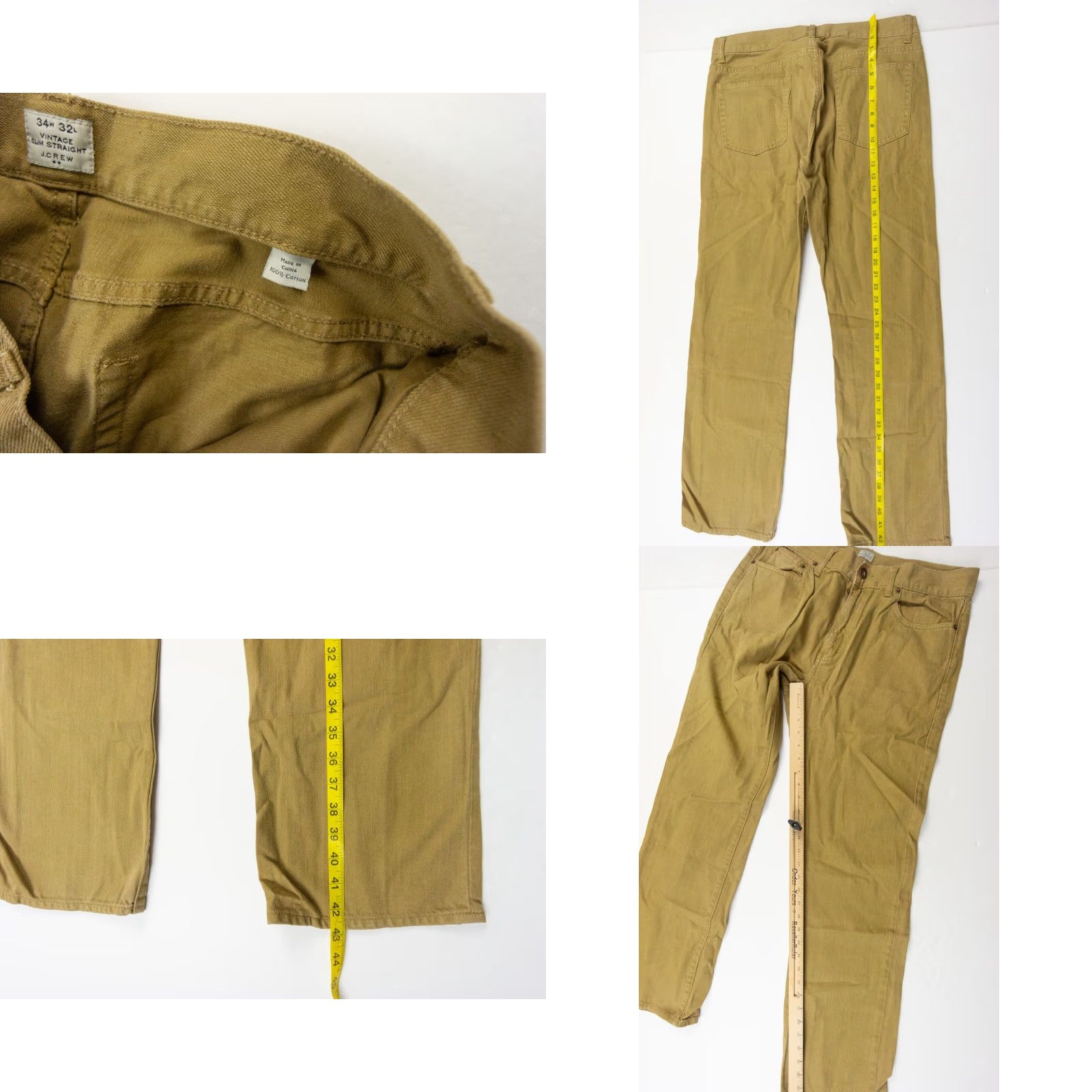 J.Crew J.CREW Men's Slim Straight Jeans 34x32 Brown Casual 5-Pocket Size US 34 / EU 50 - 8 Thumbnail