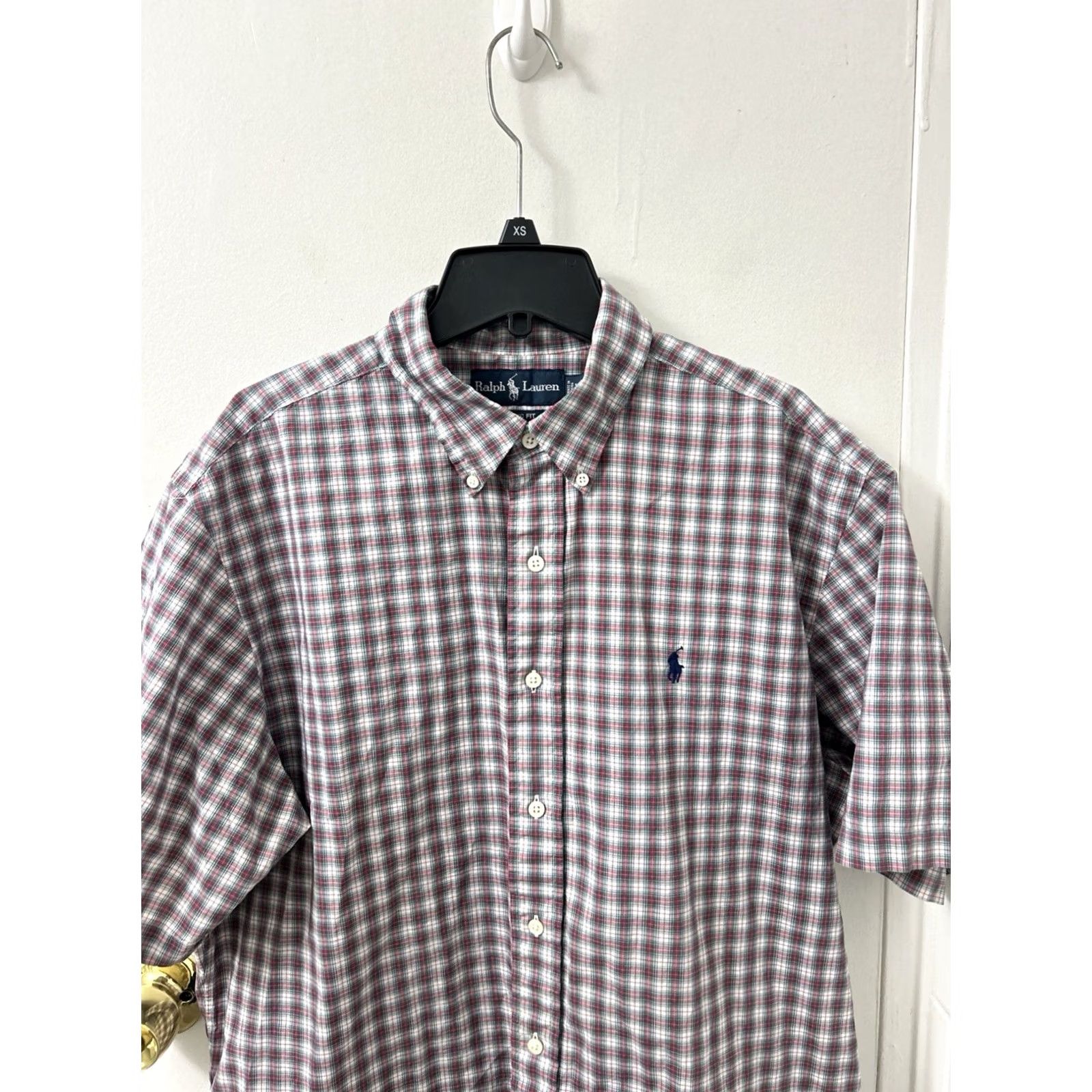 Polo Ralph Lauren VTG Ralph Lauren Shirt Mens Large Red Plaid Classic Fit Button Down Logo S/S Size US L / EU 52-54 / 3 - 2 Thumbnail