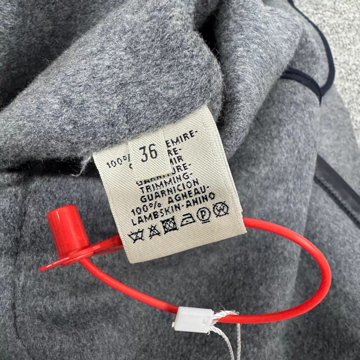 Hermes Hermes Gray Leather Patchwork Red Collar Short Wool Coat 36 Size XS / US 0-2 / IT 36-38 - 7 Thumbnail