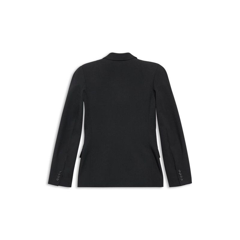 Balenciaga o1tr1nto1125 Round Shoulder Waisted Jacket in Black Size US L / EU 52-54 / 3 - 2 Thumbnail