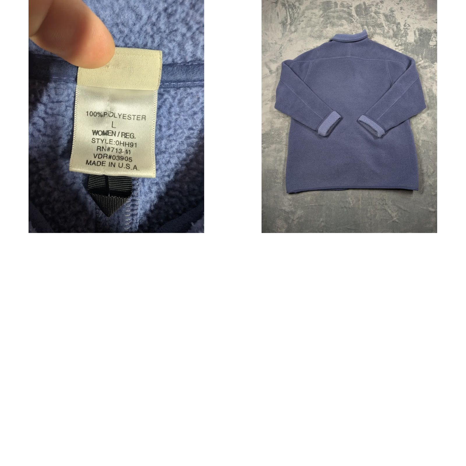 Vintage L.L.Bean Jacket Womens Large Blue Fleece Button Front Pockets Coat Size L / US 10 / IT 46 - 8 Thumbnail