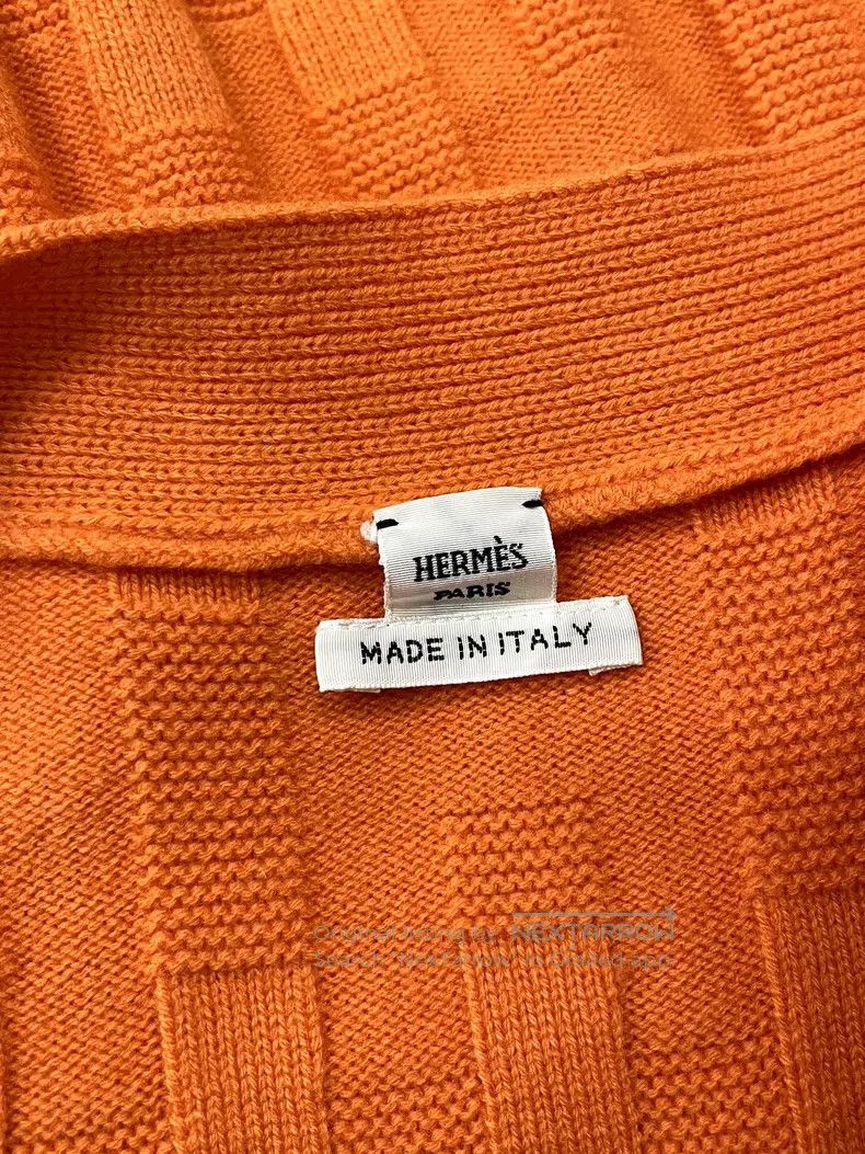 Hermes Hermes Orange Wool Knit Cardigan Logo Jacket Long Sleeve T Size XS / US 0-2 / IT 36-38 - 3 Thumbnail