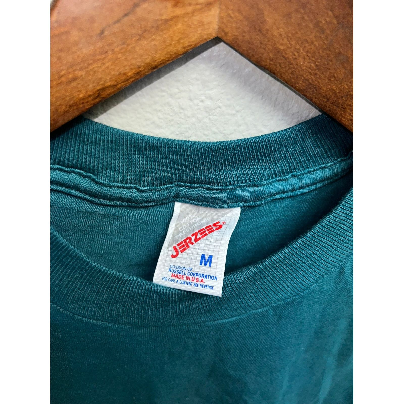 Jerzees Vintage Jerzees Green Blank Shirt USA Made 90s 1990s Medium Size US M / EU 48-50 / 2 - 5 Thumbnail