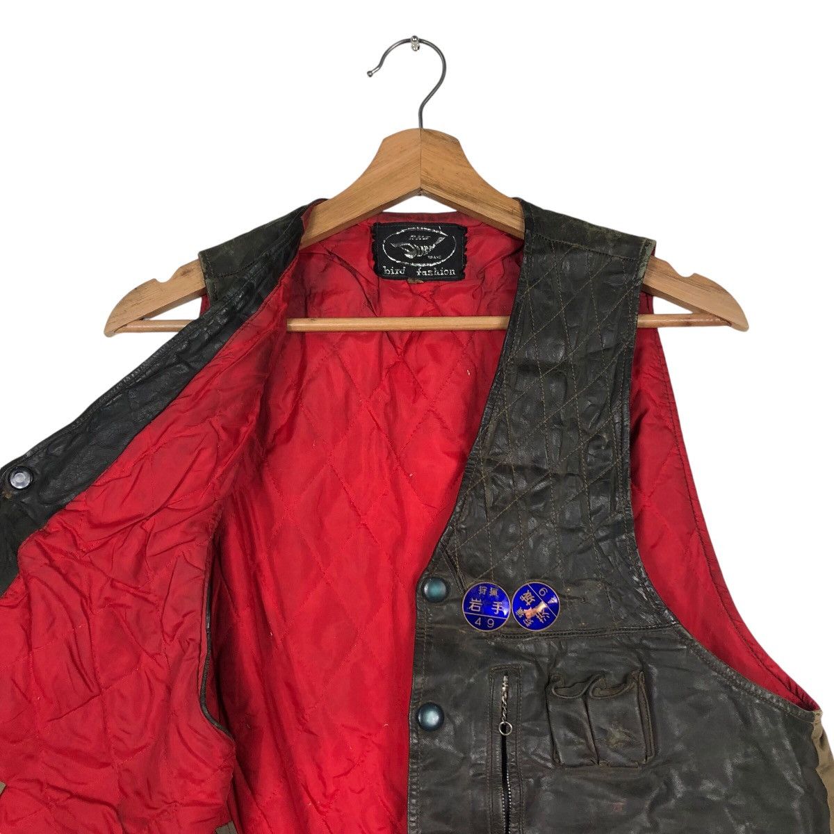 Japanese Brand 📌Skd Brand Bird Fashion Leather Biker Vest Multi Pocket Size US M / EU 48-50 / 2 - 13 Thumbnail