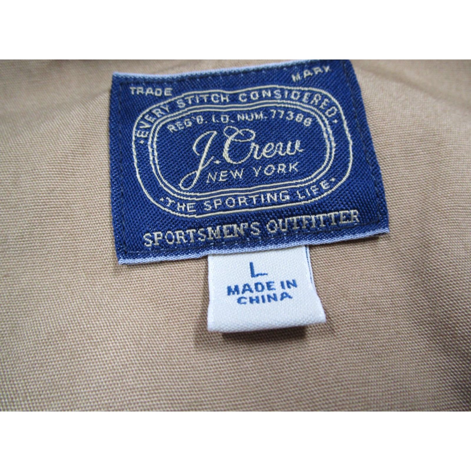 J.Crew J.CREW Men's Large Beige Twill Full Zip Bomber Jacket Military Retro Work Outdoor Size US L / EU 52-54 / 3 - 2 Thumbnail