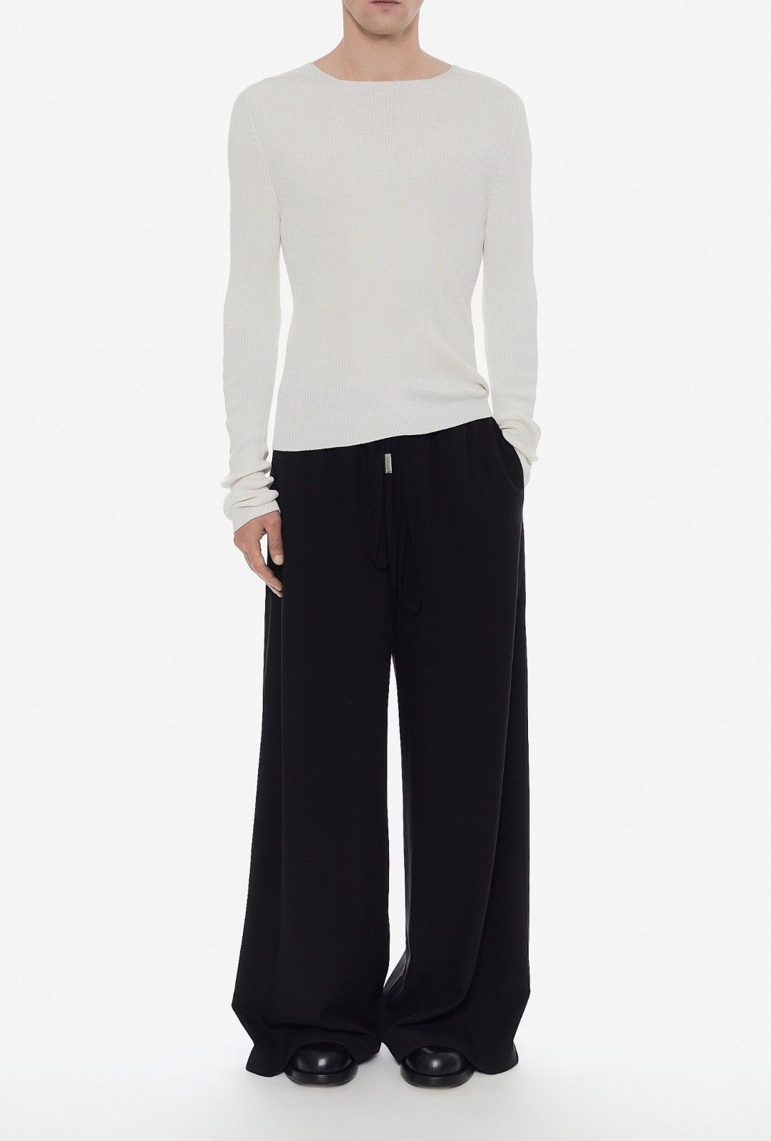 Ann Demeulemeester Ann Demeulemeester Black Wide Leg Lyocell Pants Size US 36 / EU 52 - 4 Thumbnail