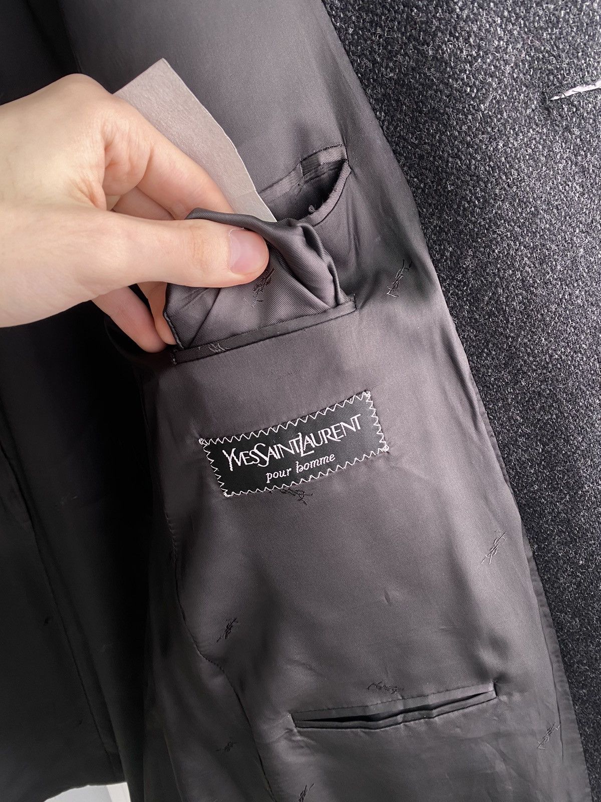 Designer × Vintage × Yves Saint Laurent Vintage YSL Yves Saint Laurent Men's Wool Tweed Suit Jacket Size 40L - 14 Thumbnail