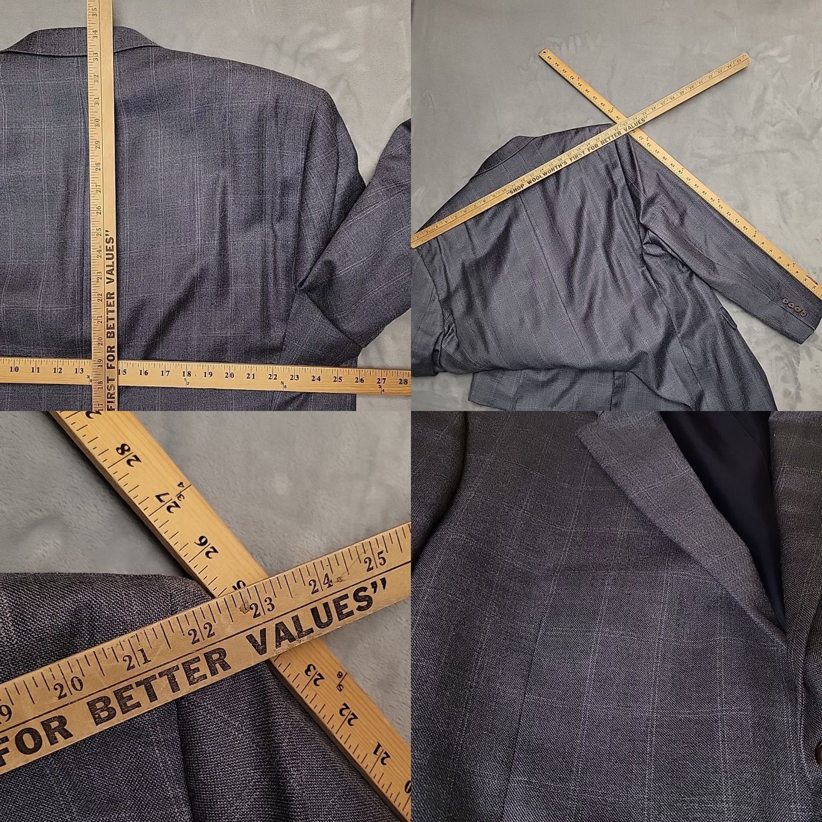 Ralph Lauren Lauren Ralph Lauren Blazer Mens 52L Gray Plaid Silk Wool Sports Jacket Size 52R - 9 Thumbnail